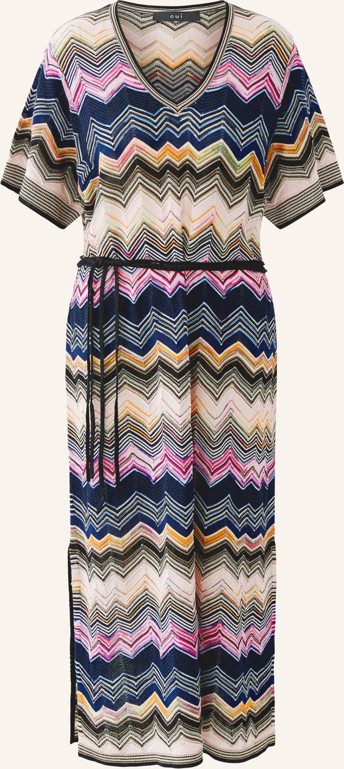 Oui Strickkleid Mit Glitzergarn rosa