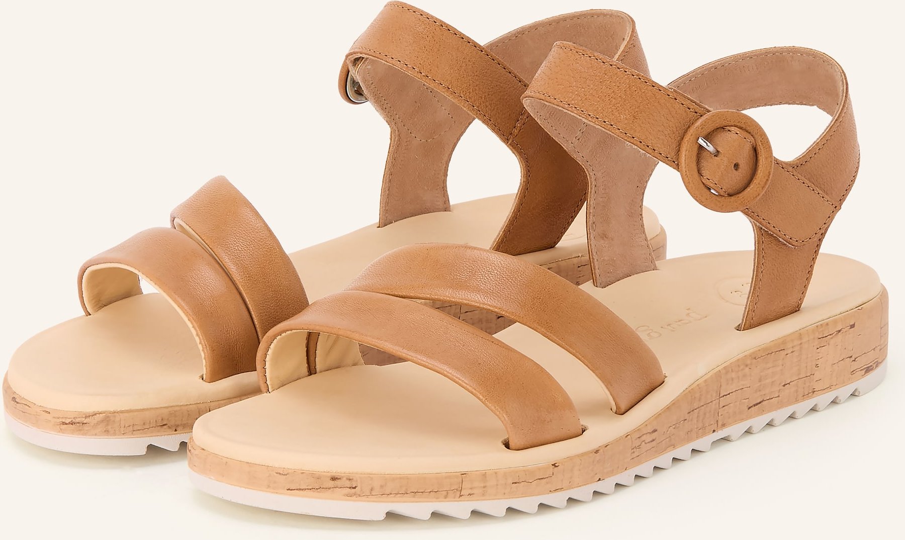 Paul Green Plateau-Sandalen Washed Kid Cuoio braun