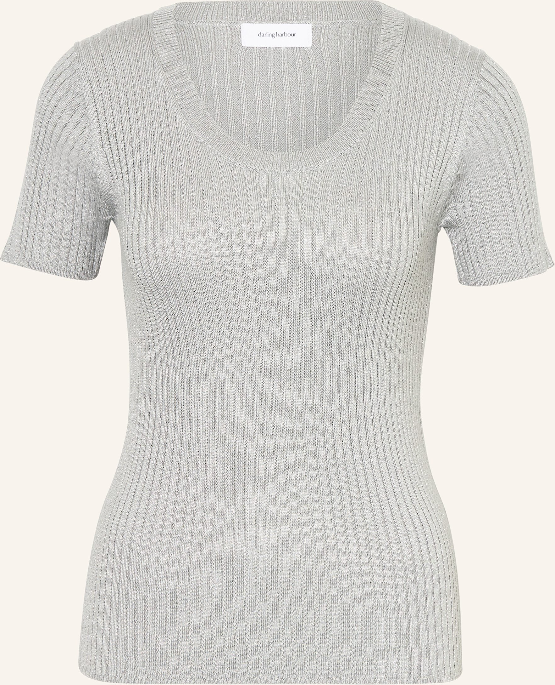 Darling Harbour Strickshirt Mit Glitzergarn grau