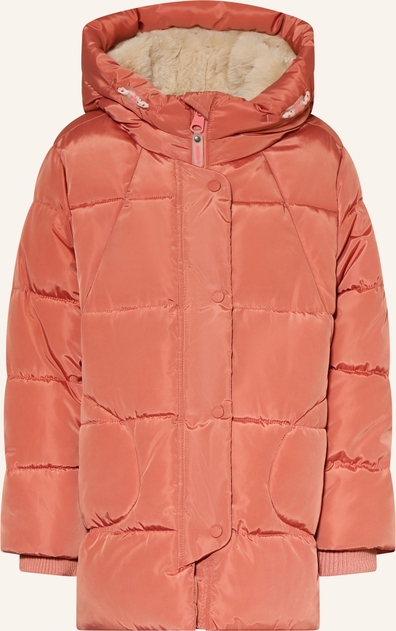 Garcia Steppjacke Mit Kunstpelz orange