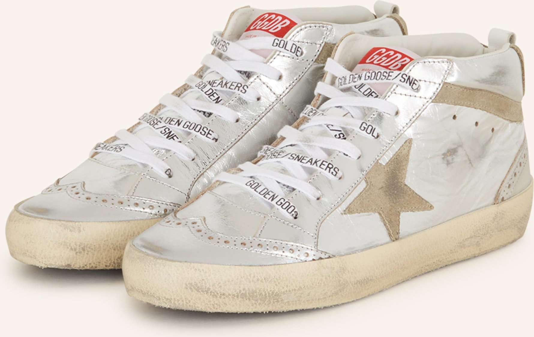 Golden Goose Sneaker Mid Star silber