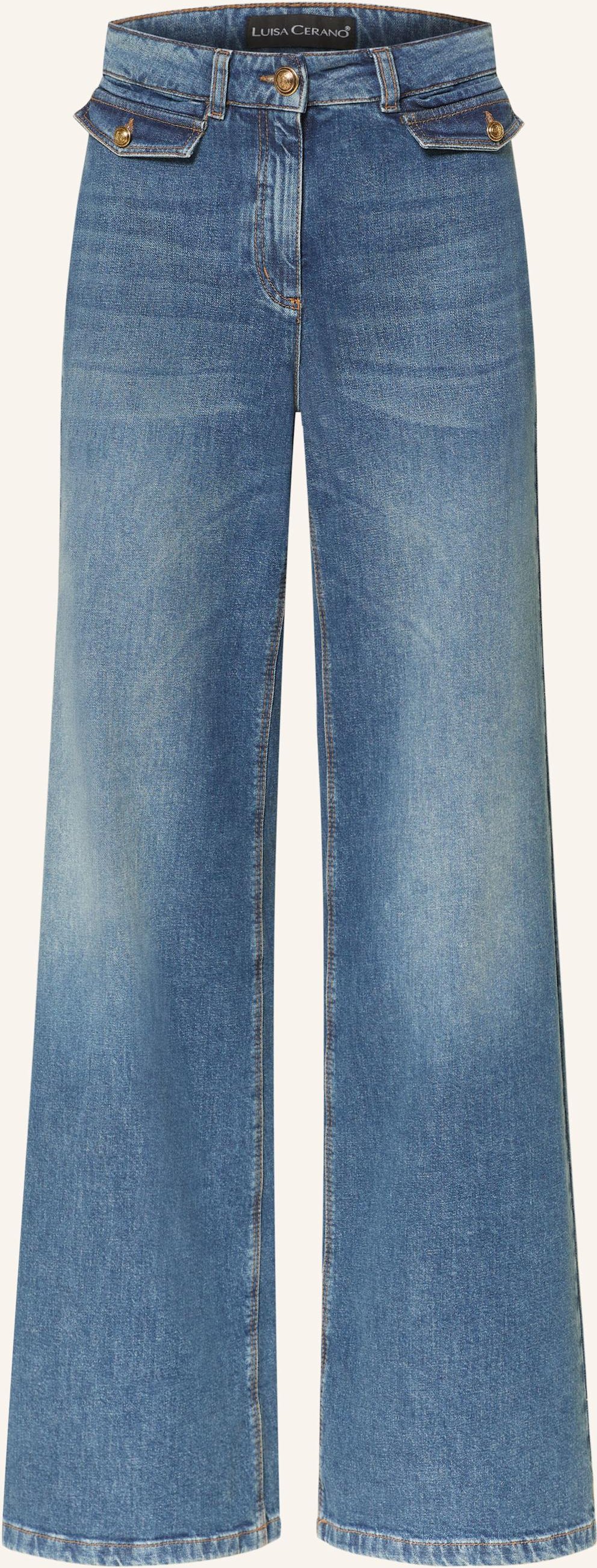 Luisa Cerano Wide Leg Jeans blau