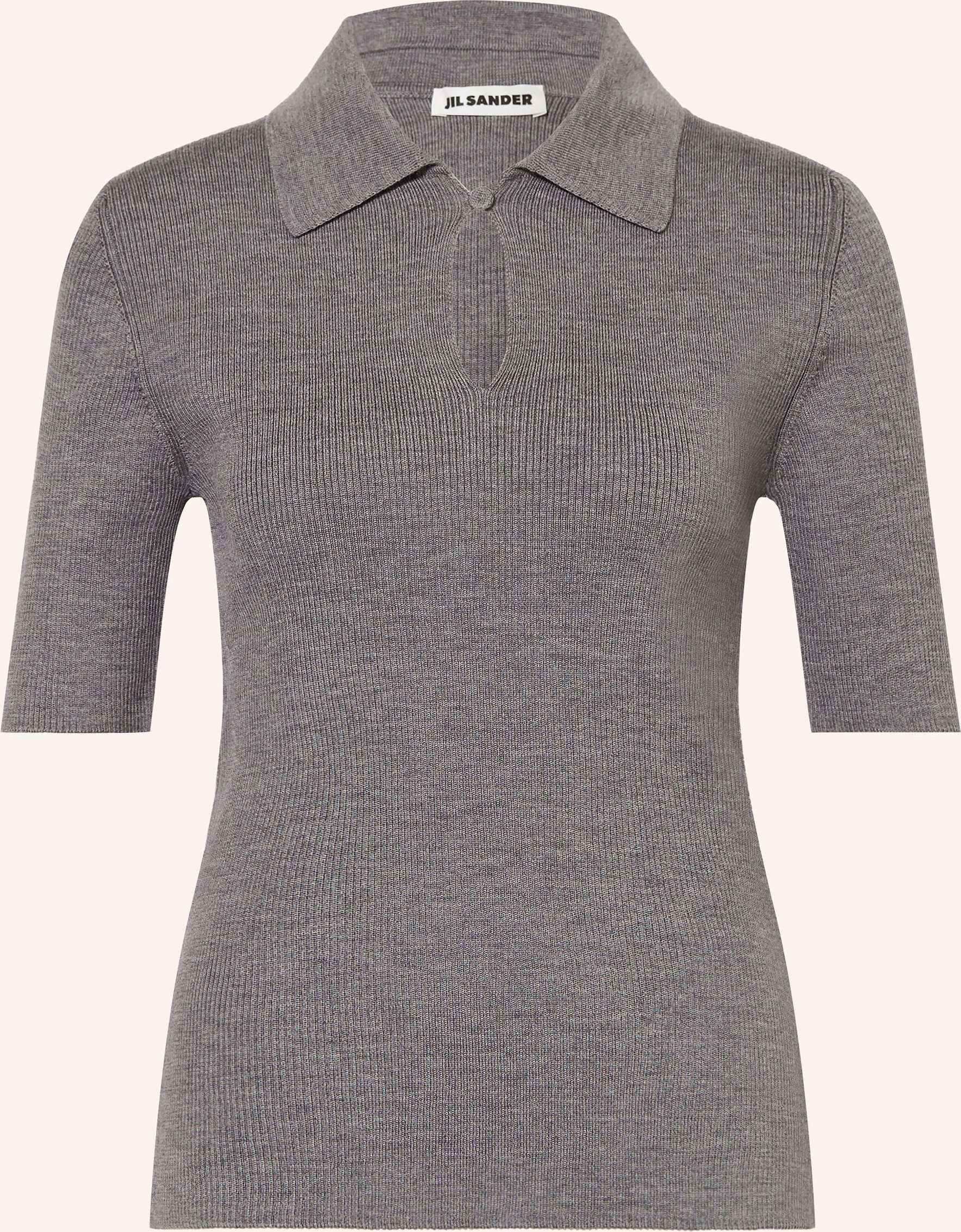 Jil Sander Strick-Poloshirt grau