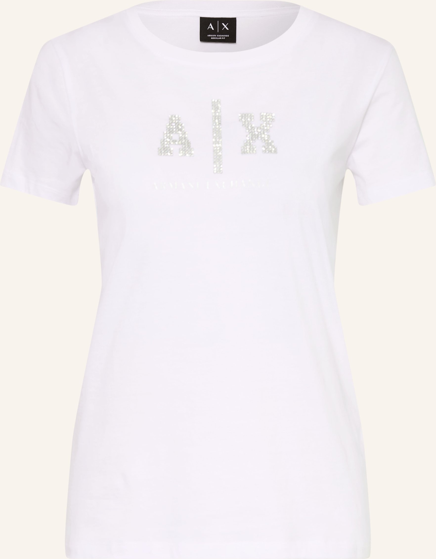 Armani Exchange T-Shirt Mit Schmucksteinen weiss
