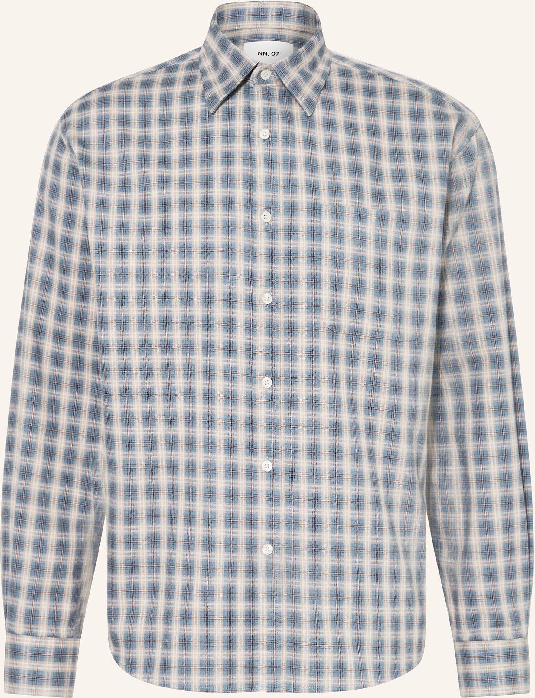 Nn.07 Flanellhemd Deon Comfort Fit blau
