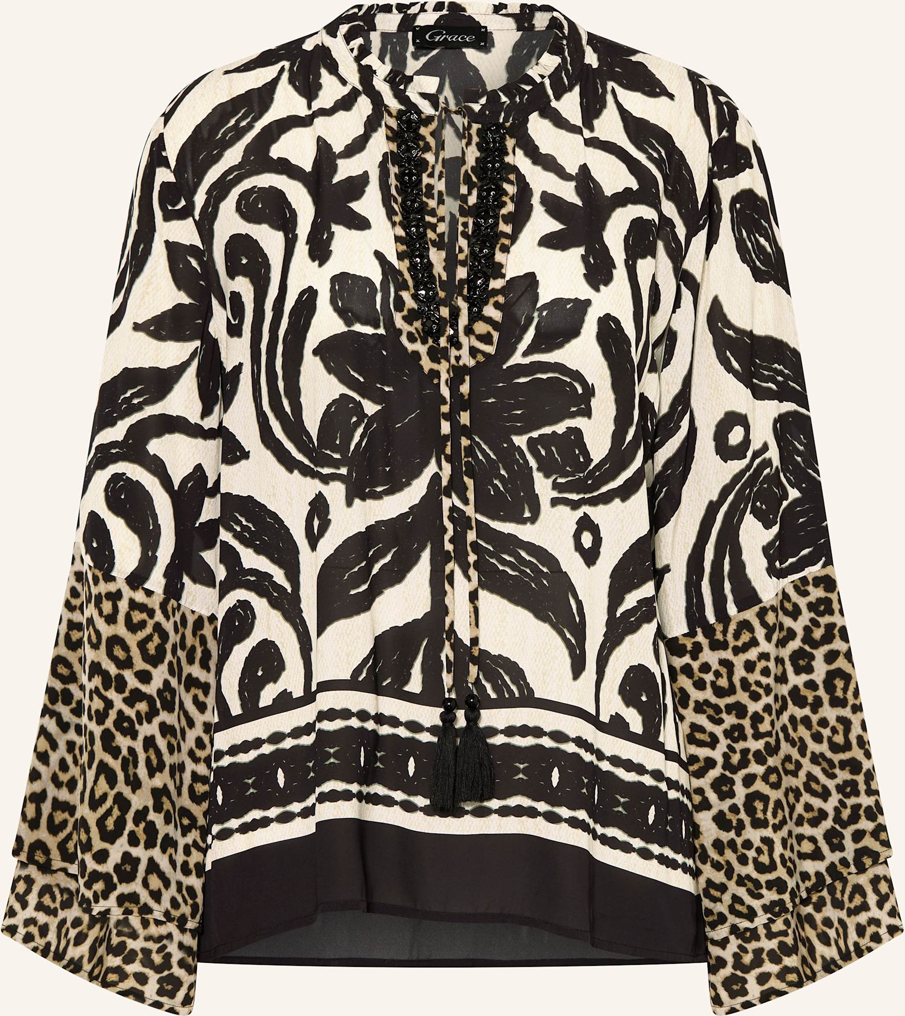Grace Blusenshirt Mit Schmucksteinen schwarz