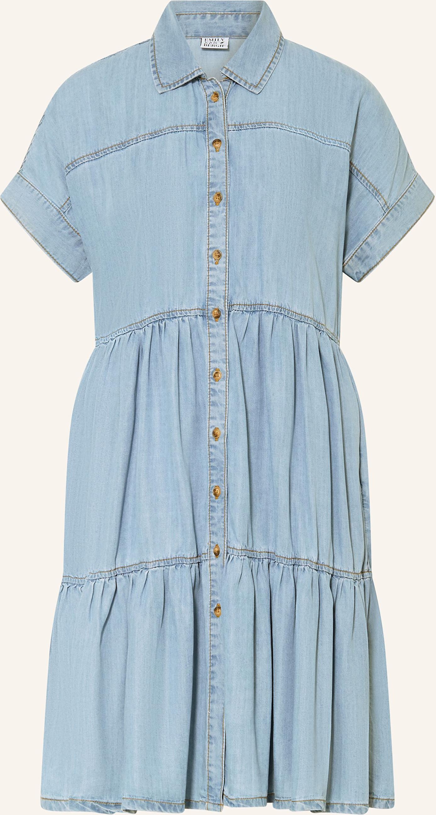 Emily Van Den Bergh Hemdblusenkleid In Jeansoptik blau