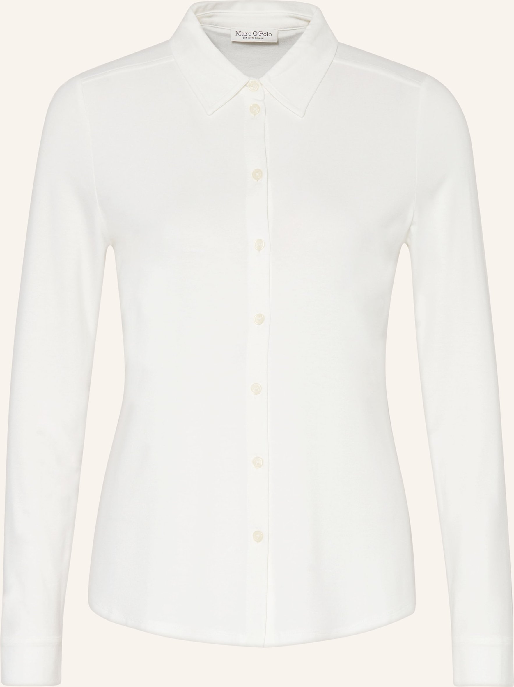 Thumbnail - Marc O'polo Hemdbluse Aus Jersey weiss