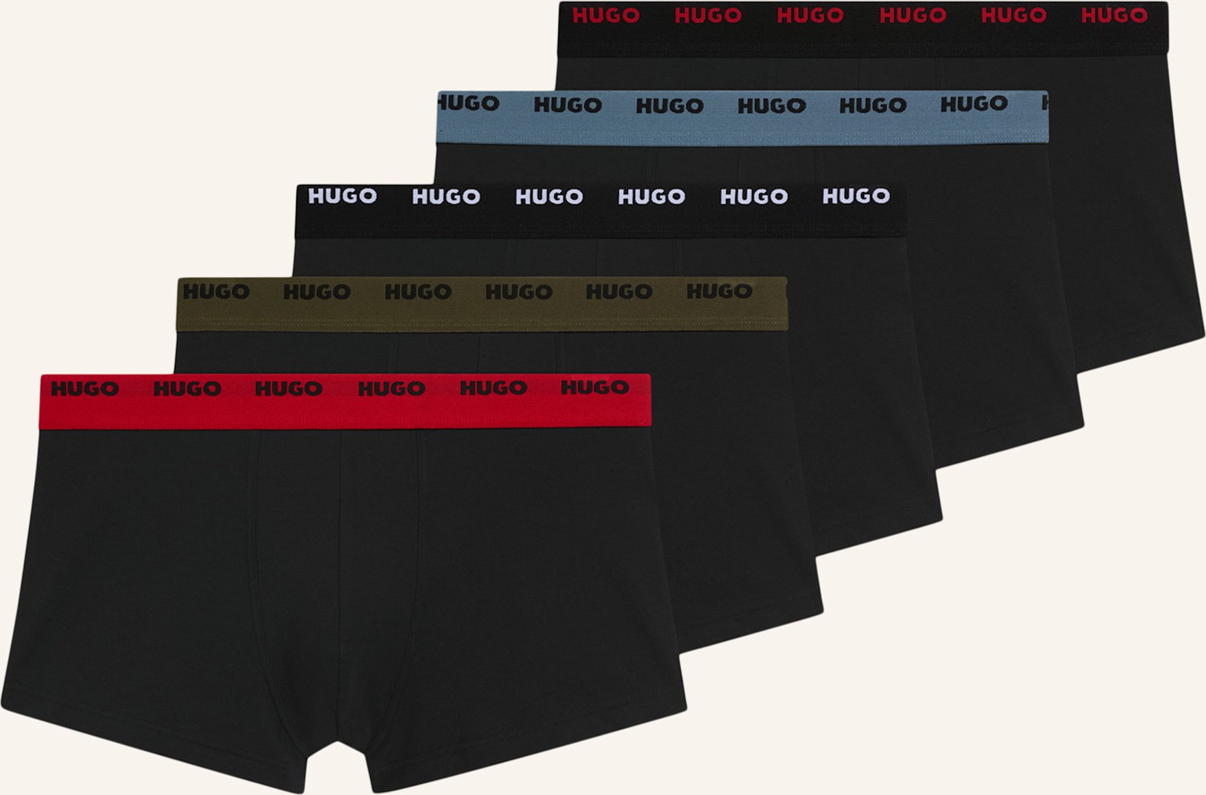 Hugo Boxershort Trunk Five Pack grau