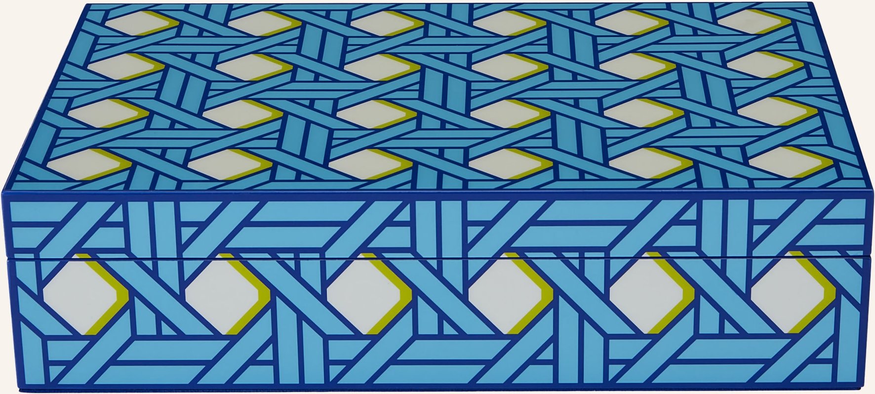 Jonathan Adler Aufbewahrungsbox Basketweave Medium blau
