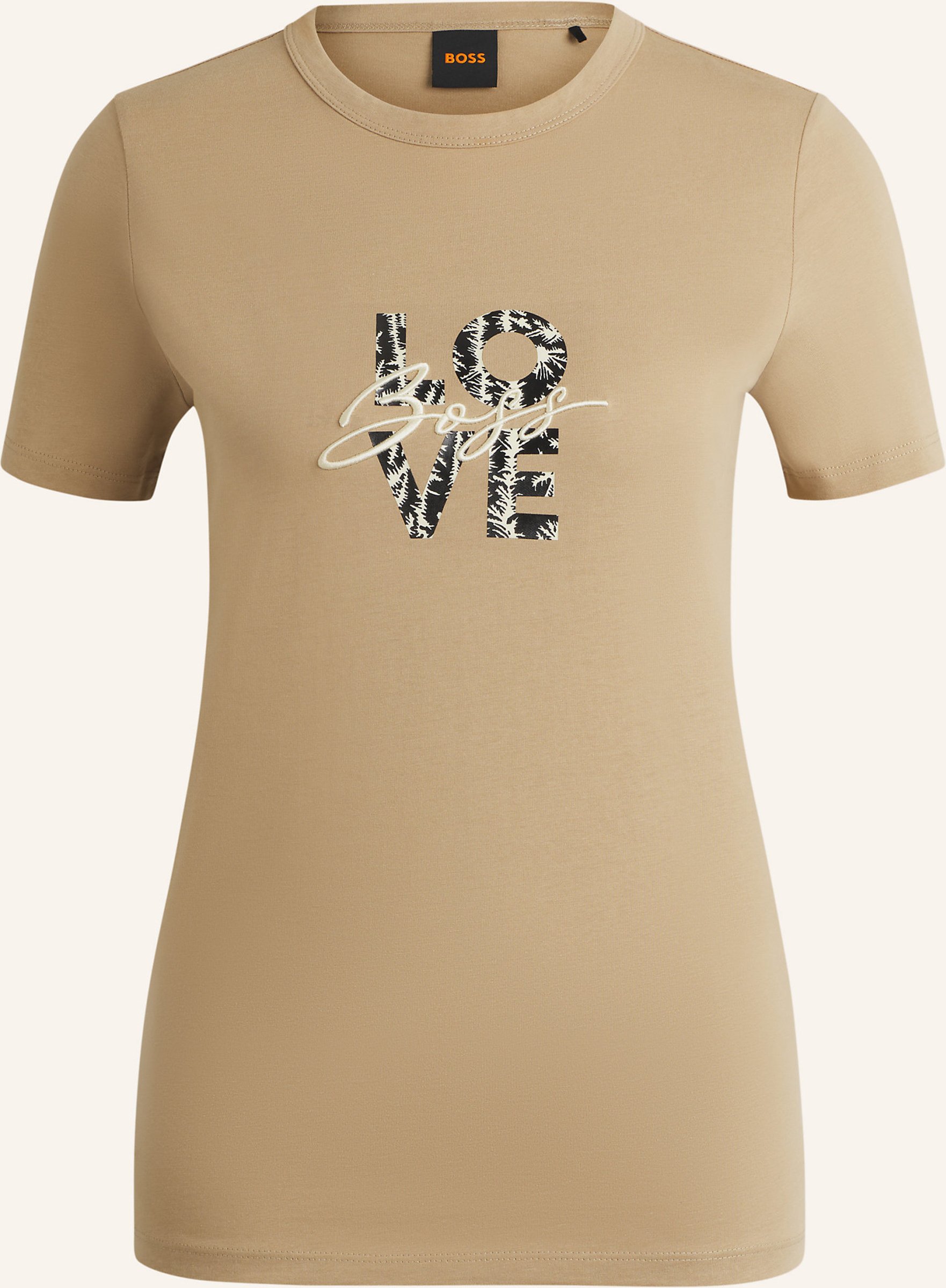 Boss T-Shirt C_Elogo_Print19 Slim Fit braun