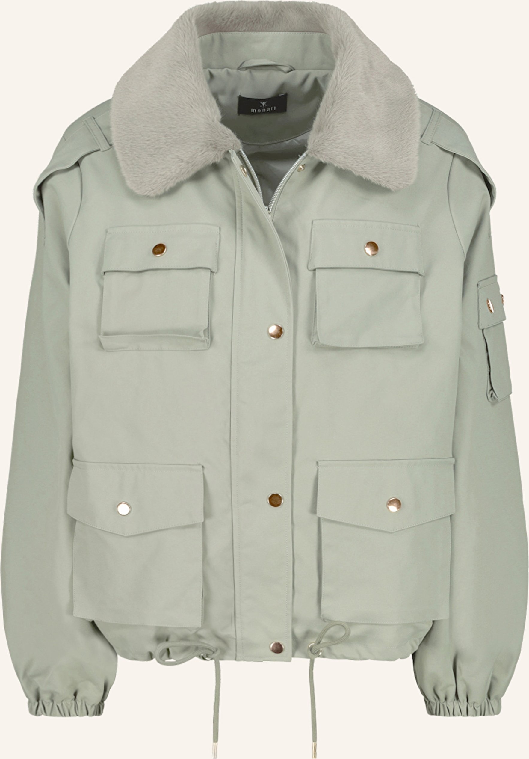 Monari Jacke Mit Kunstfell gruen