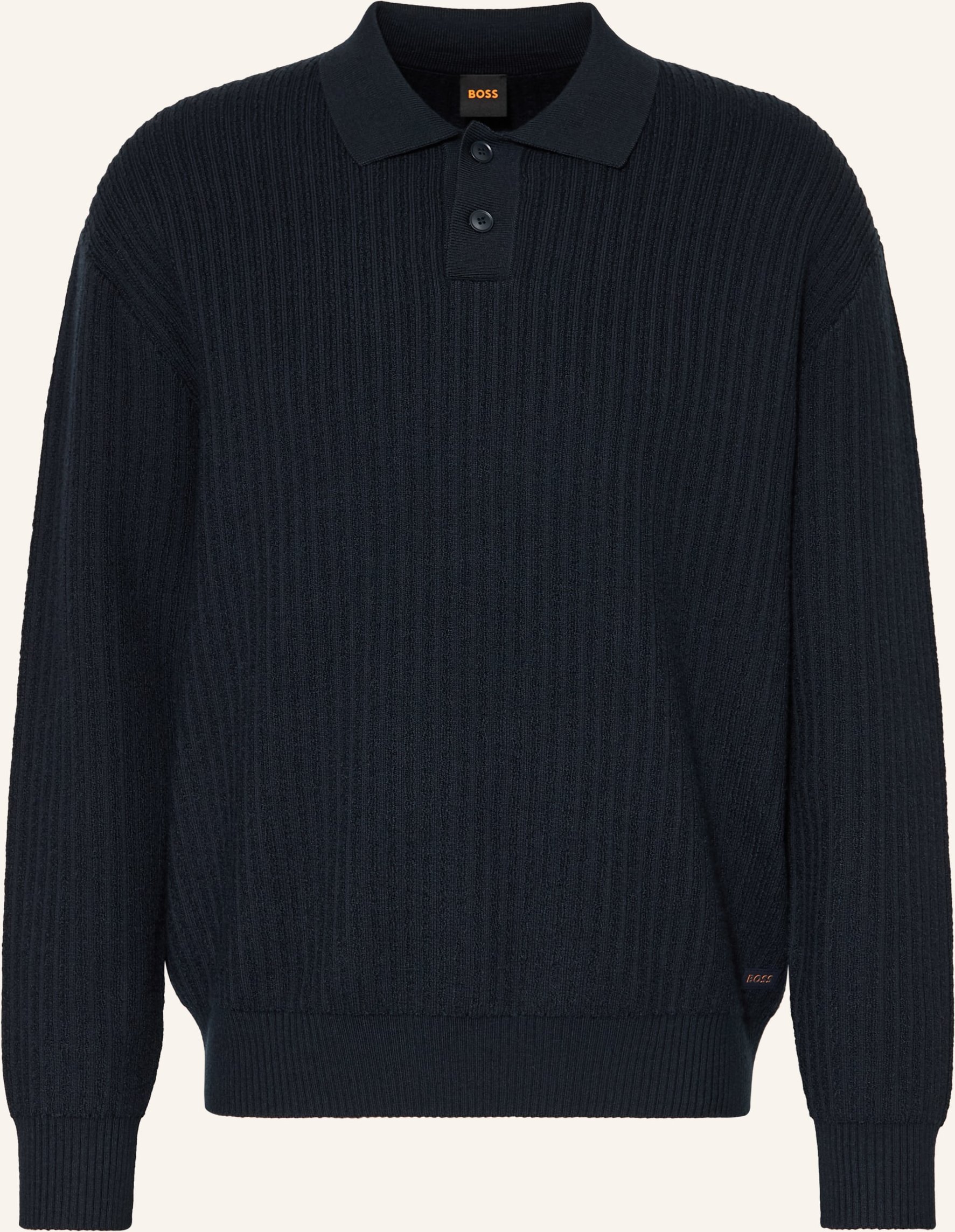 Boss Strick-Poloshirt Kotorpolo blau