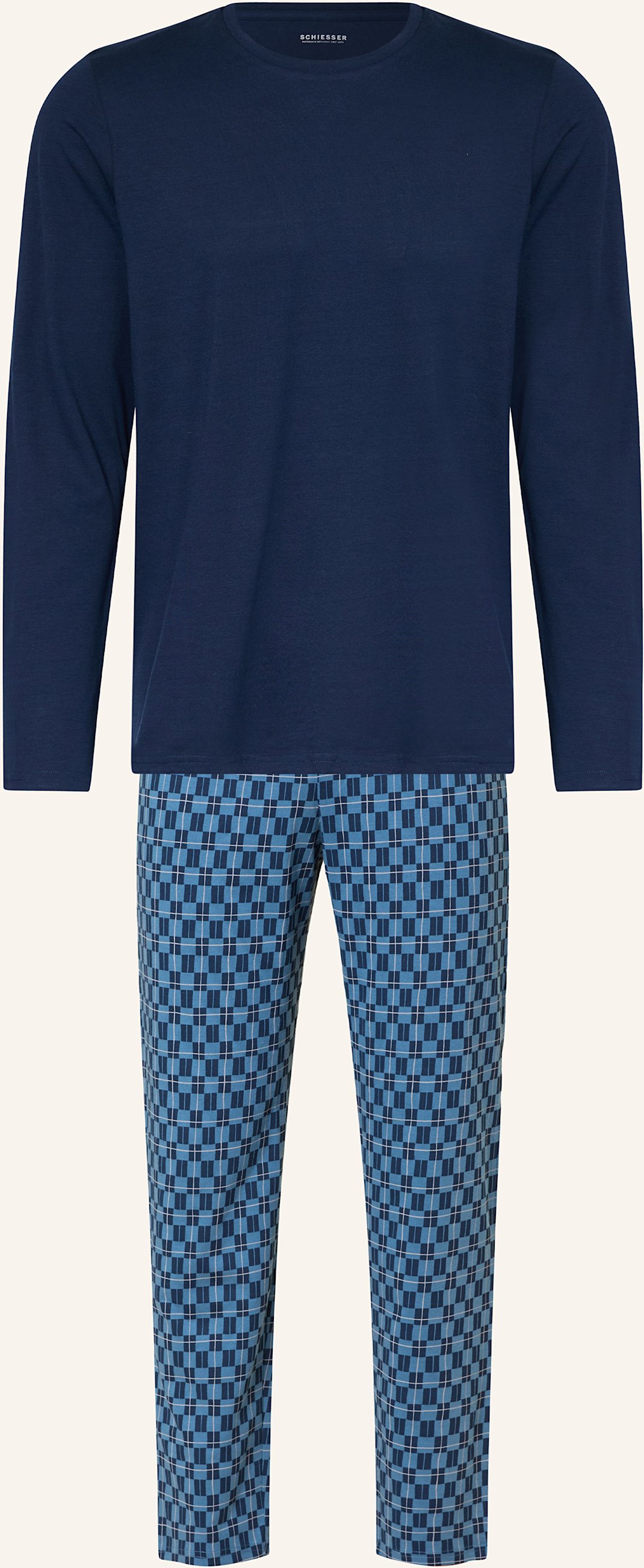 Schiesser Schlafanzug Casual Essentials blau