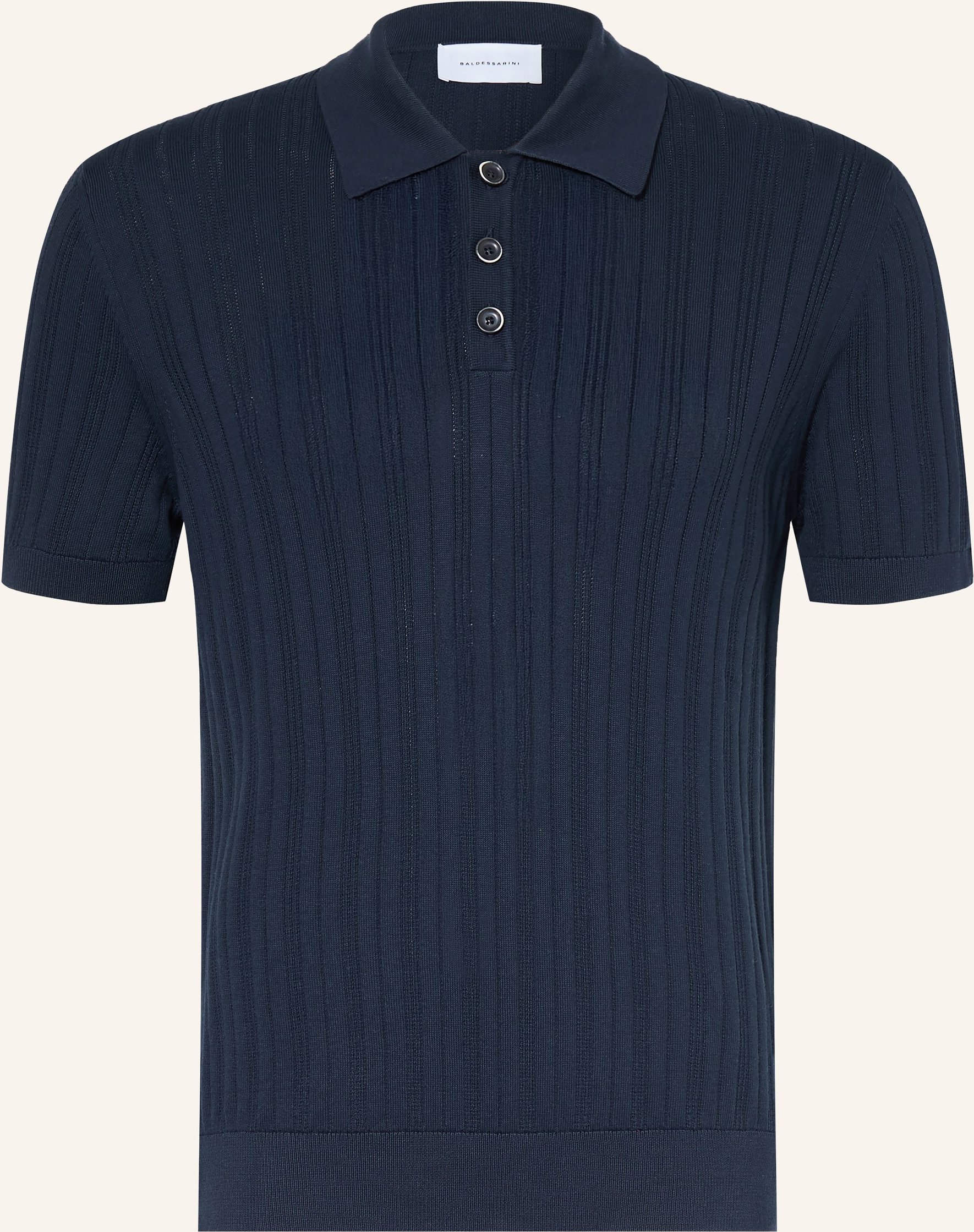 Thumbnail - Baldessarini Strick-Poloshirt blau