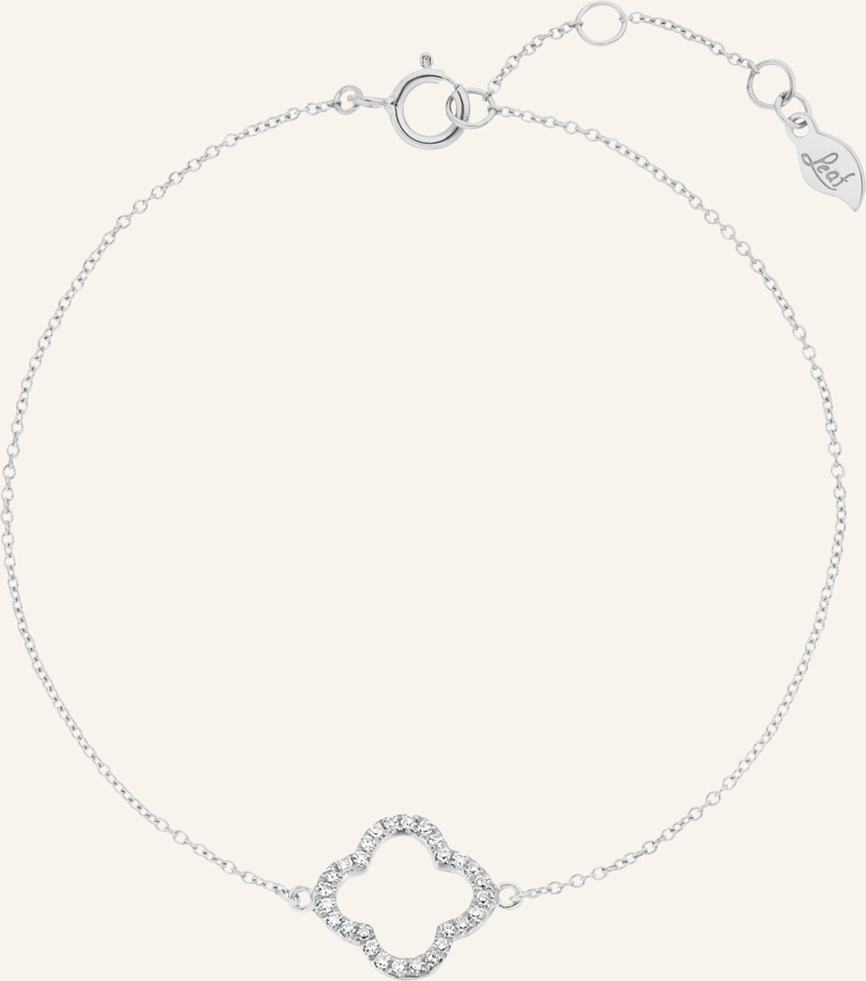 Leaf Armband Clover Aus 18 Karat Weißgold Mit Diamanten silber