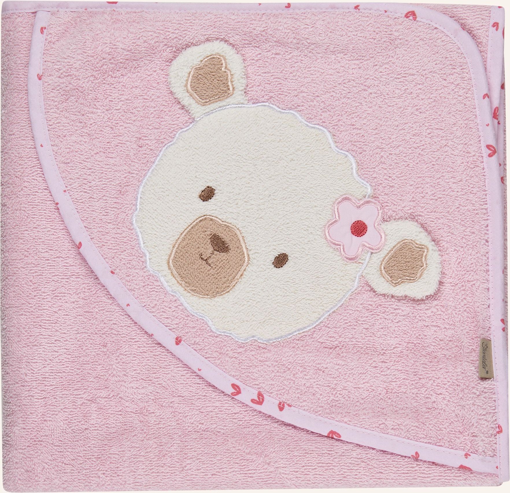 Sterntaler Motiv-Kapuzenbadetuch Bär Betty rosa