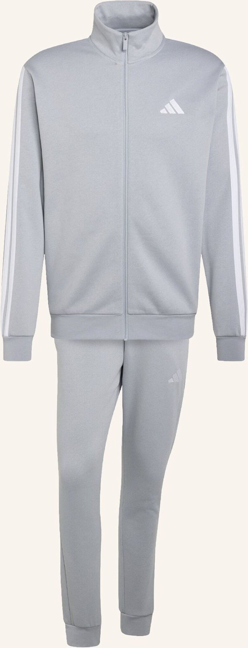 Adidas 3-Streifen Fleece Trainingsanzug grau