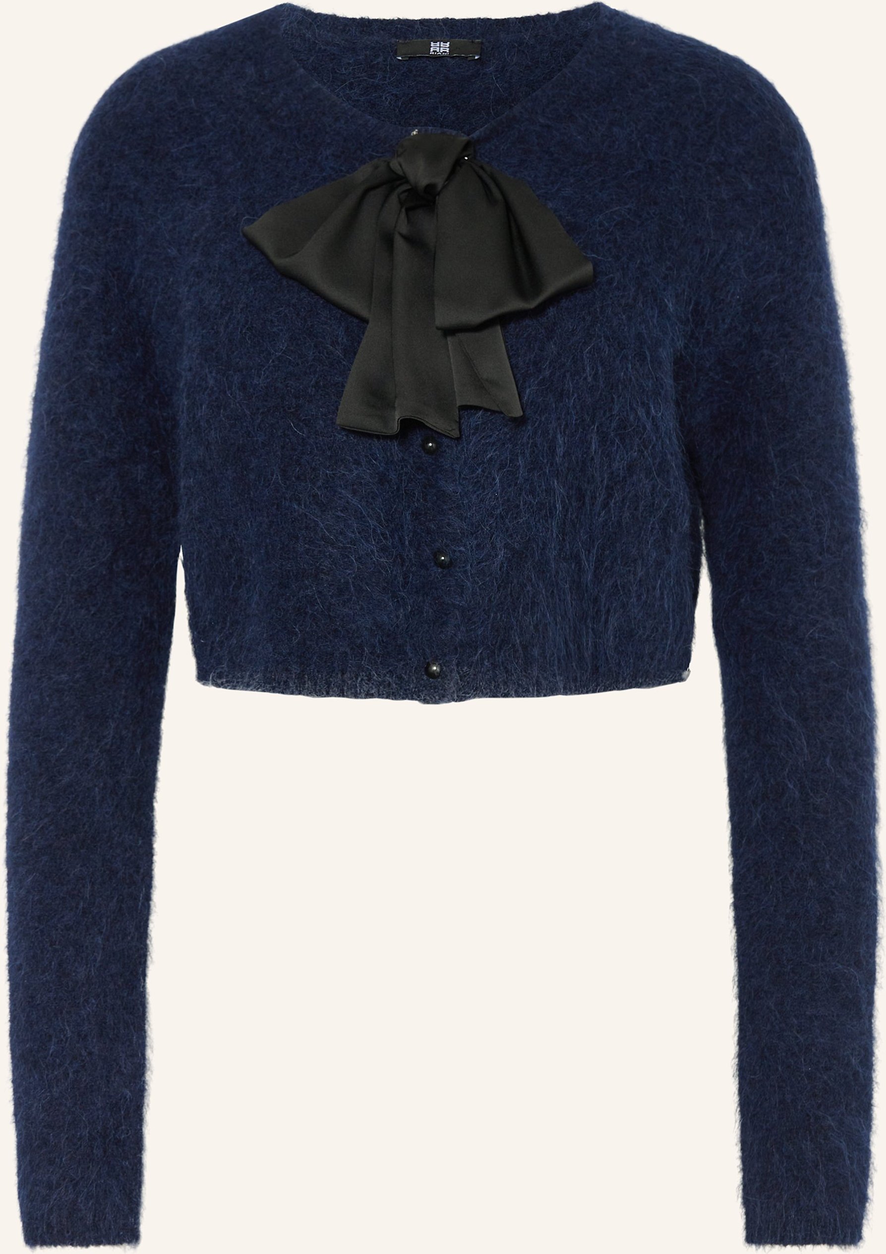 Thumbnail - Riani Cropped-Strickjacke Aus Alpaka blau