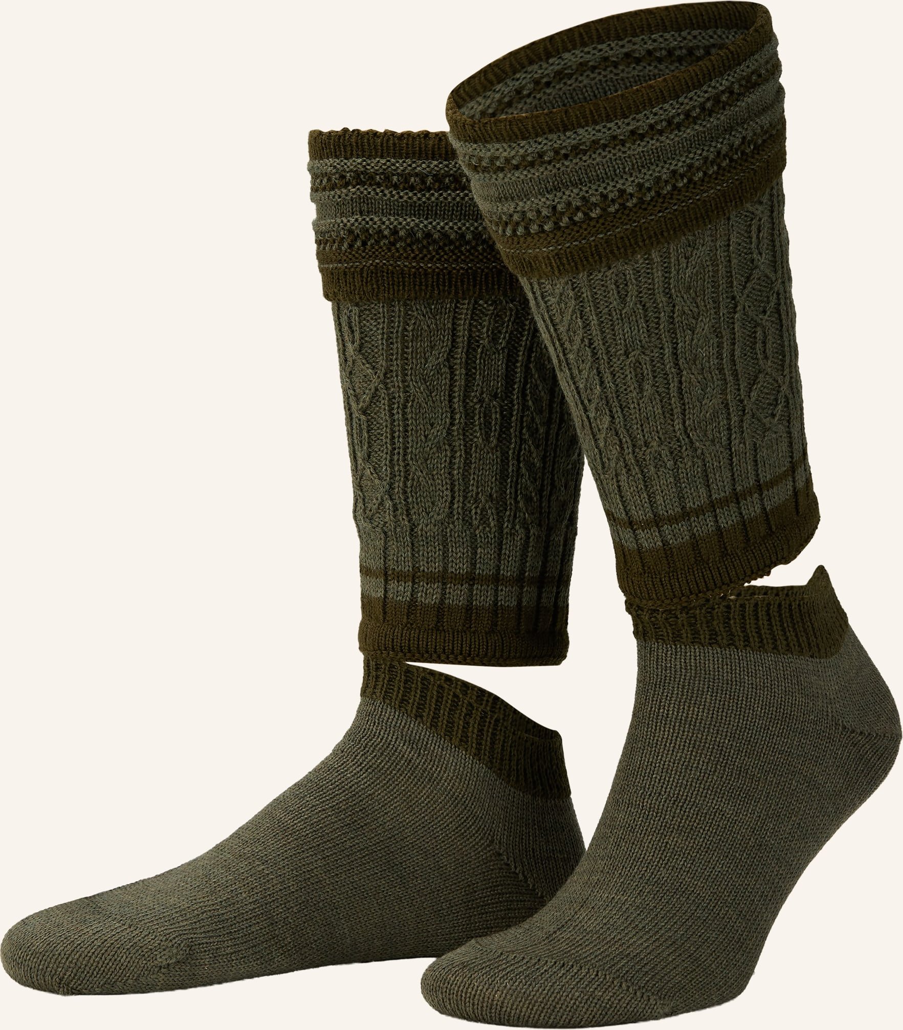 Lusana Loferl Wadlwärmer Aus Merinowolle gruen