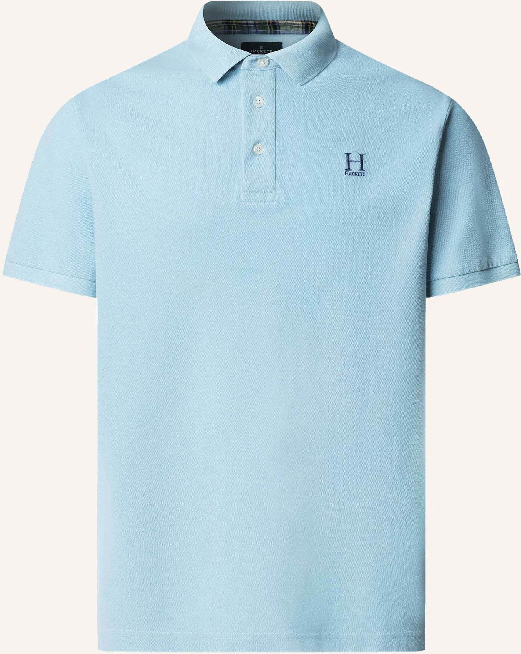 Hackett London Poloshirt Heritage Madras Trim blau