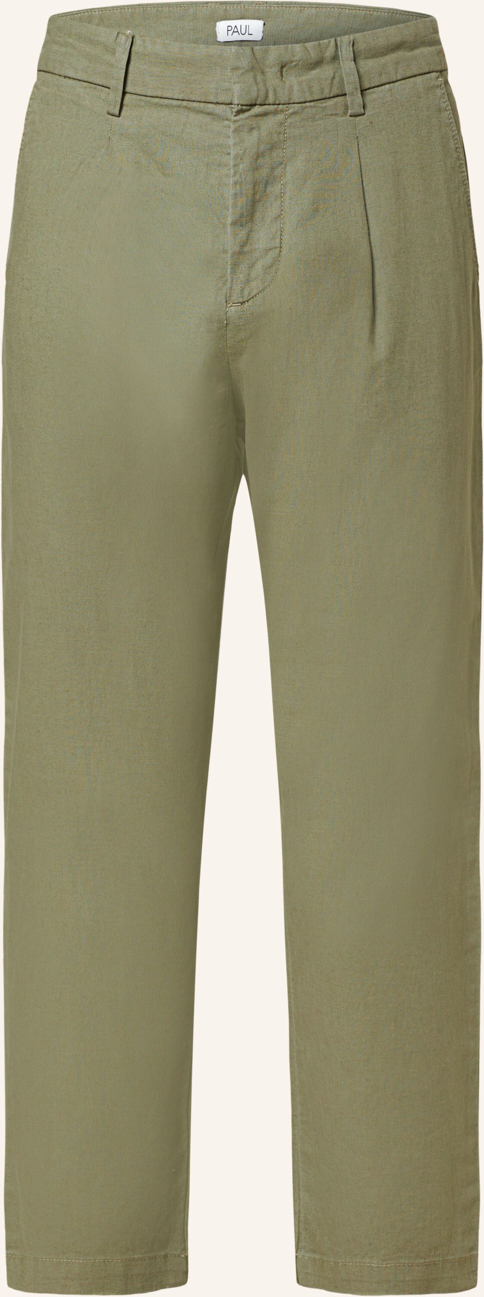 Paul Chino Tapered Fit Mit Leinen gruen