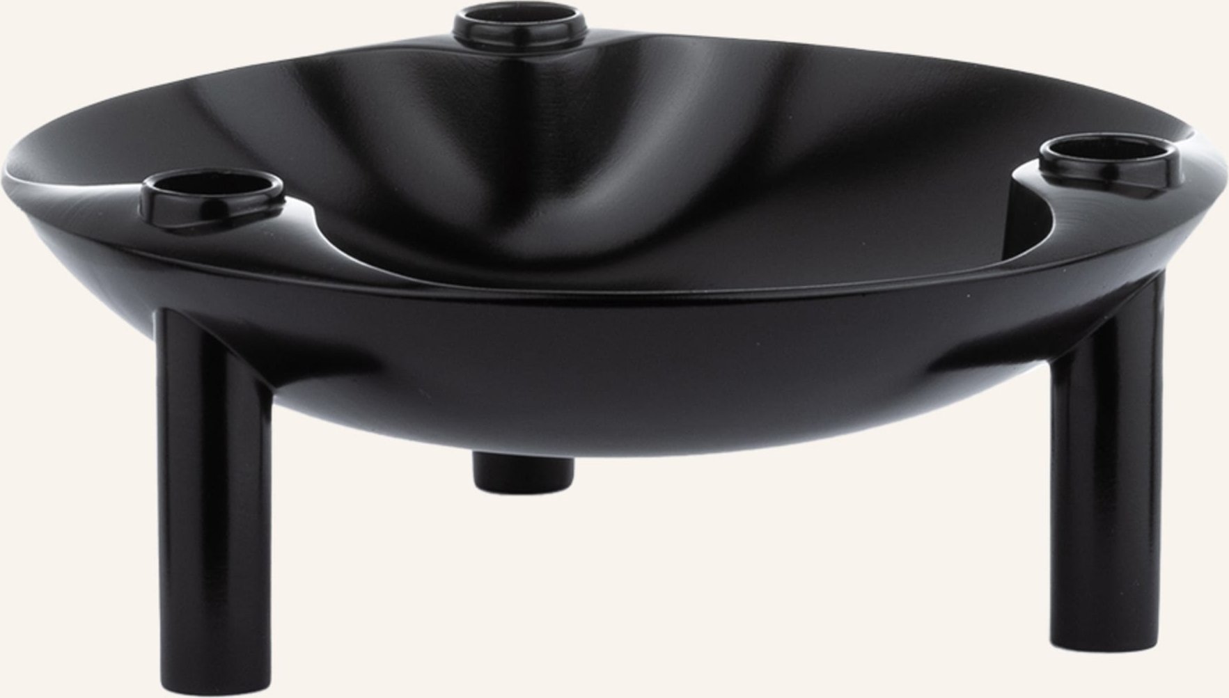 Stoff Nagel Kerzenhalter Mit Schale schwarz