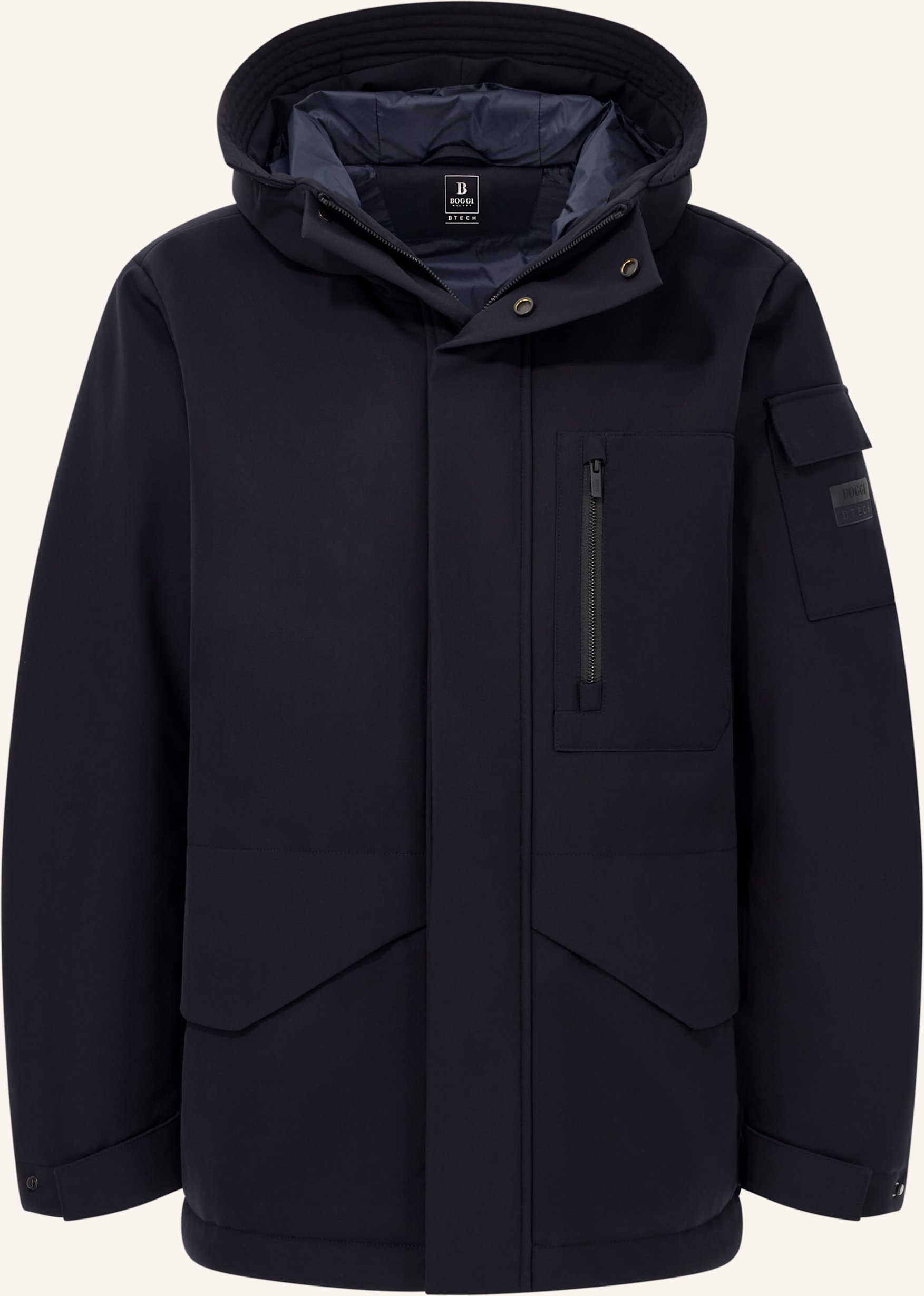 Boggi Milano Technical Fabric B Tech Parka blau