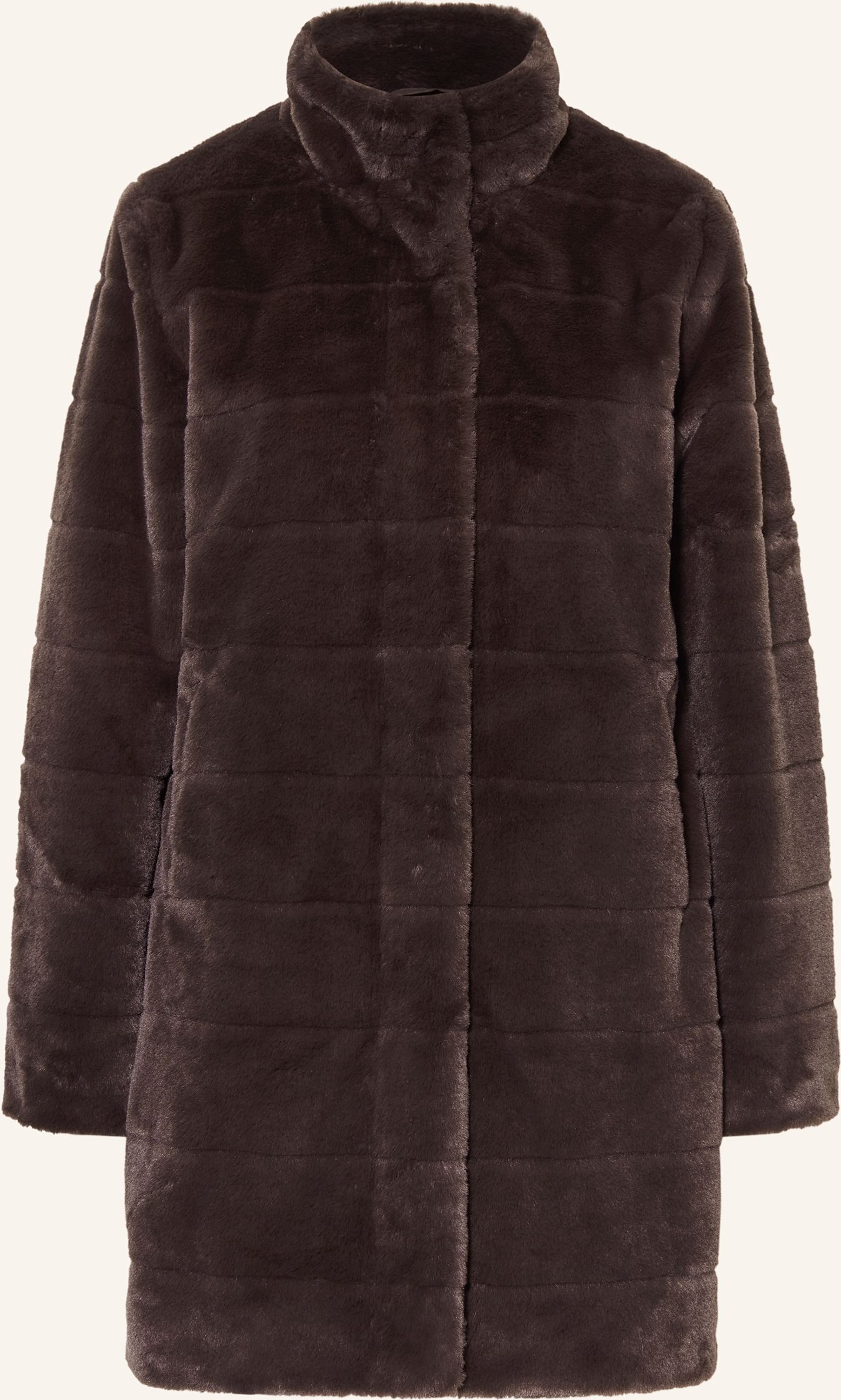 Monari Kunstpelz-Mantel braun