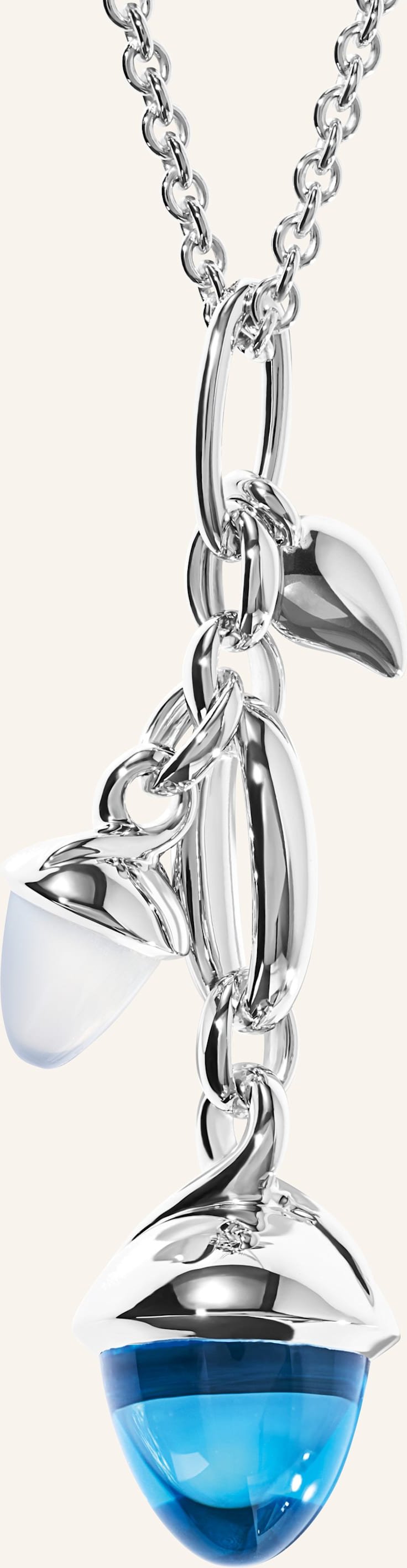 Tamara Comolli Ohrhänger Ohrhänger Mikado Dangling 2 Acorns - 'Ocean' 18k Weißgold silber