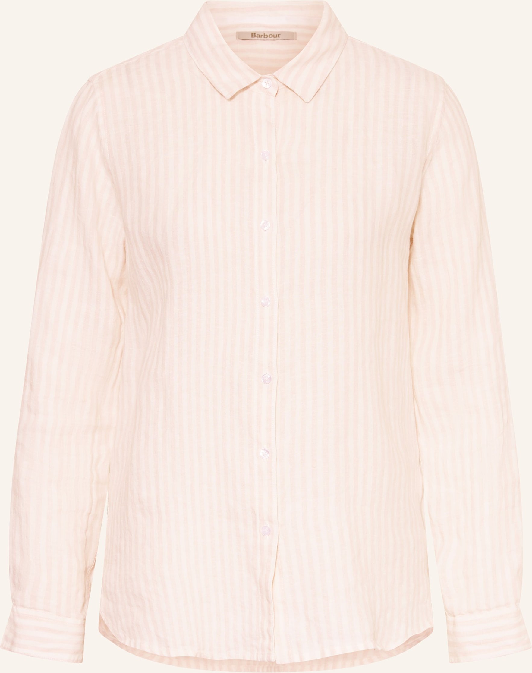 Barbour Hemdbluse Marine Aus Leinen rosa