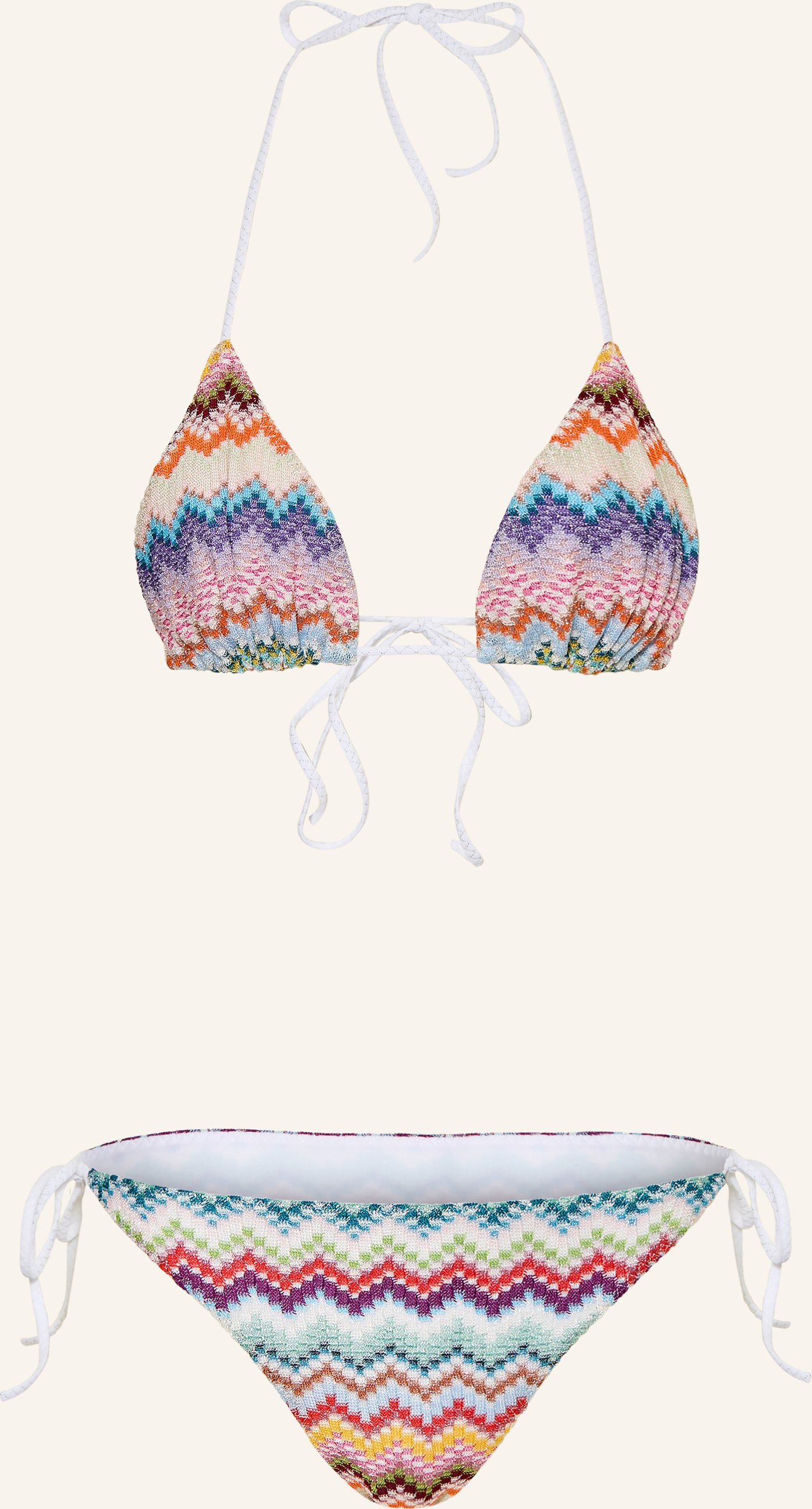 Missoni Triangel-Bikini Mit Glitzergarn rot