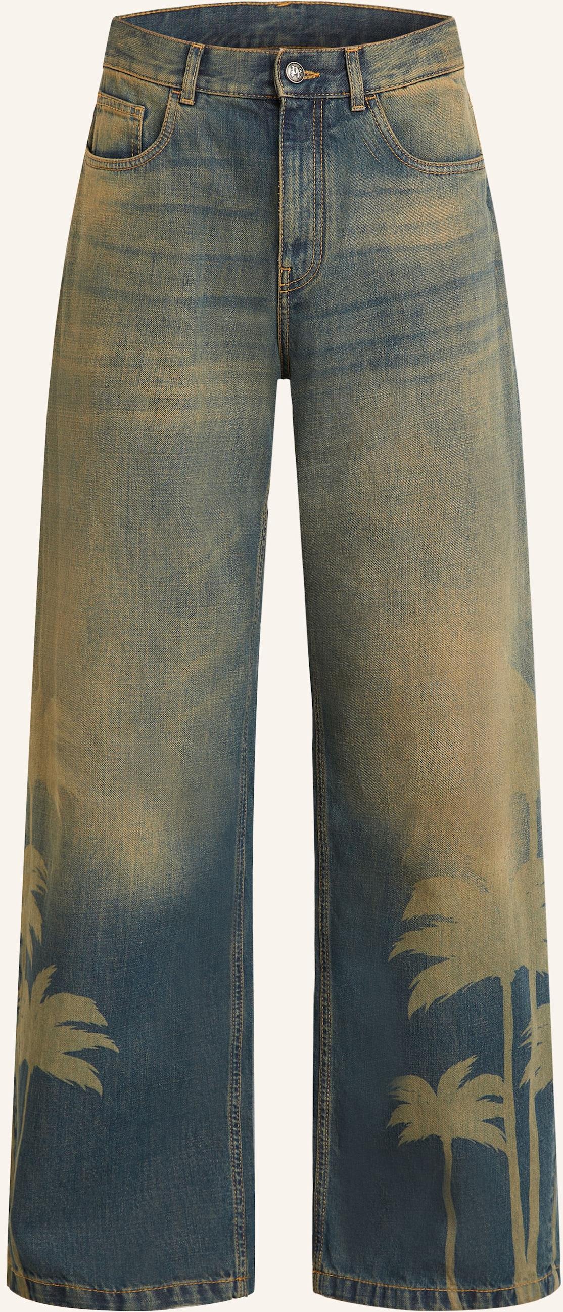 Palm Angels Jeans Laser Palms blau
