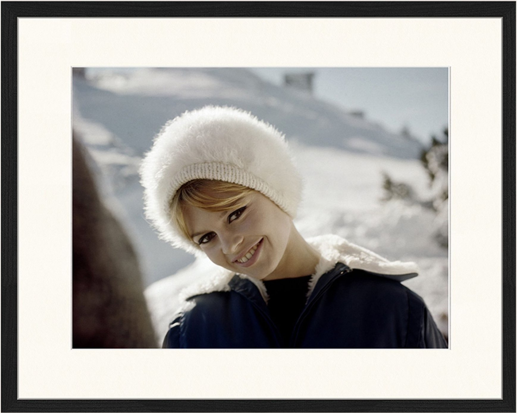 Liv Corday Wandbild Brigitte Bardot Winter Mit Rahmen schwarz