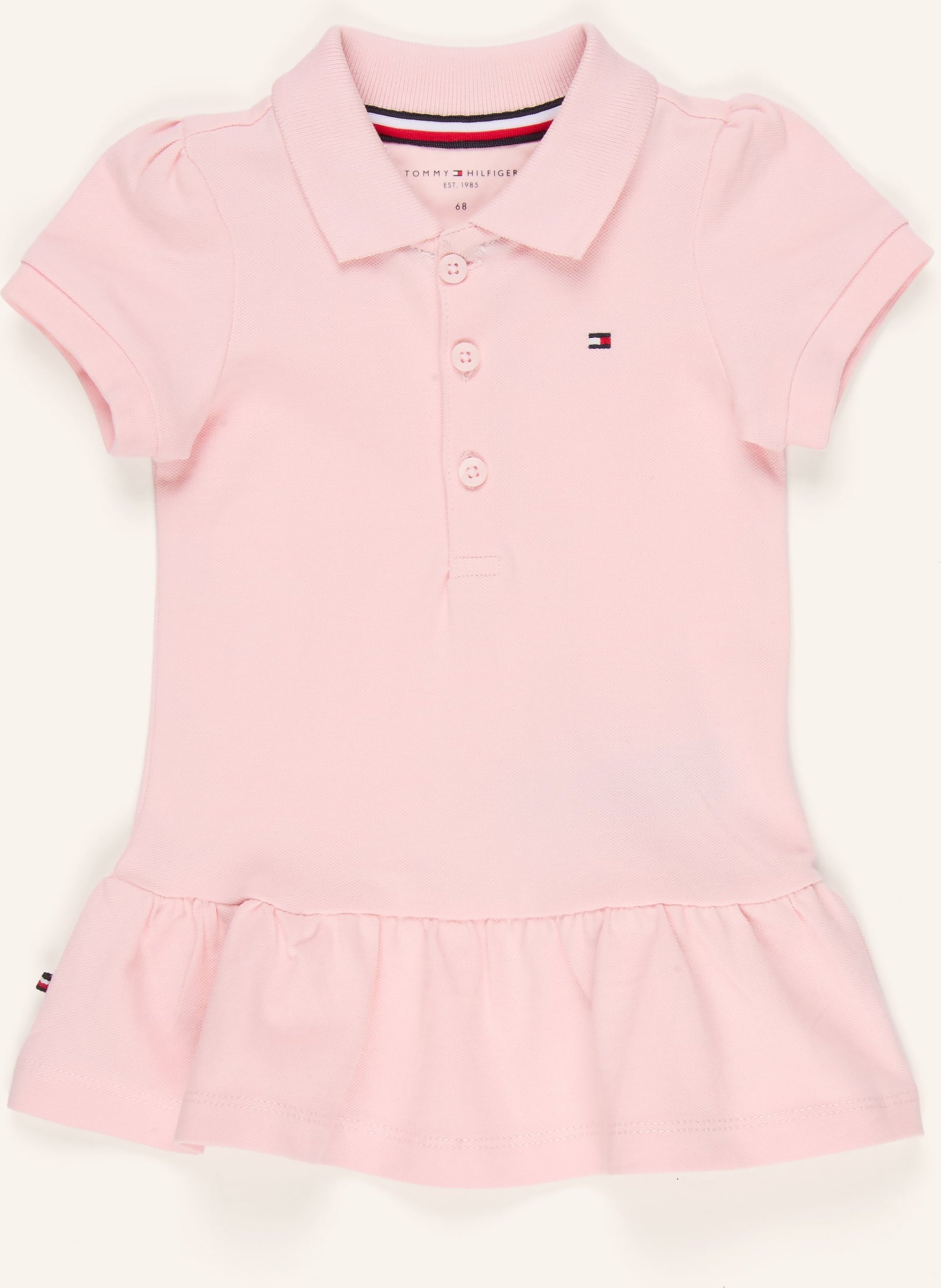 Tommy Hilfiger Piqué-Polokleid Mit Rüschen rosa