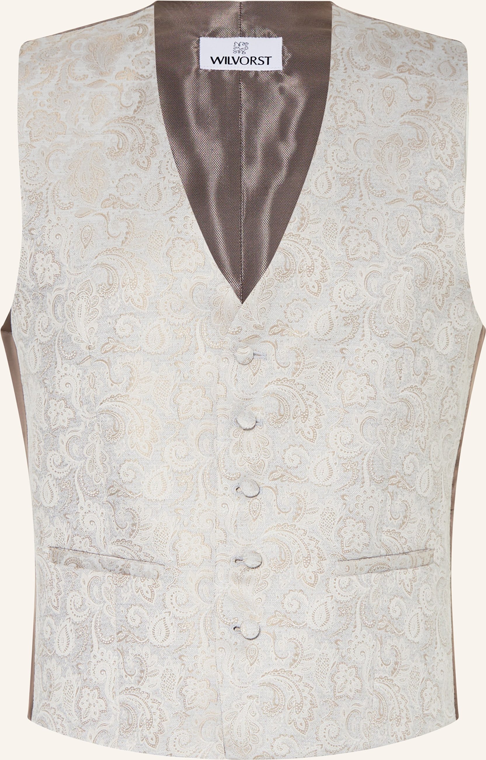 Thumbnail - Wilvorst Anzugweste Extra Slim Fit beige