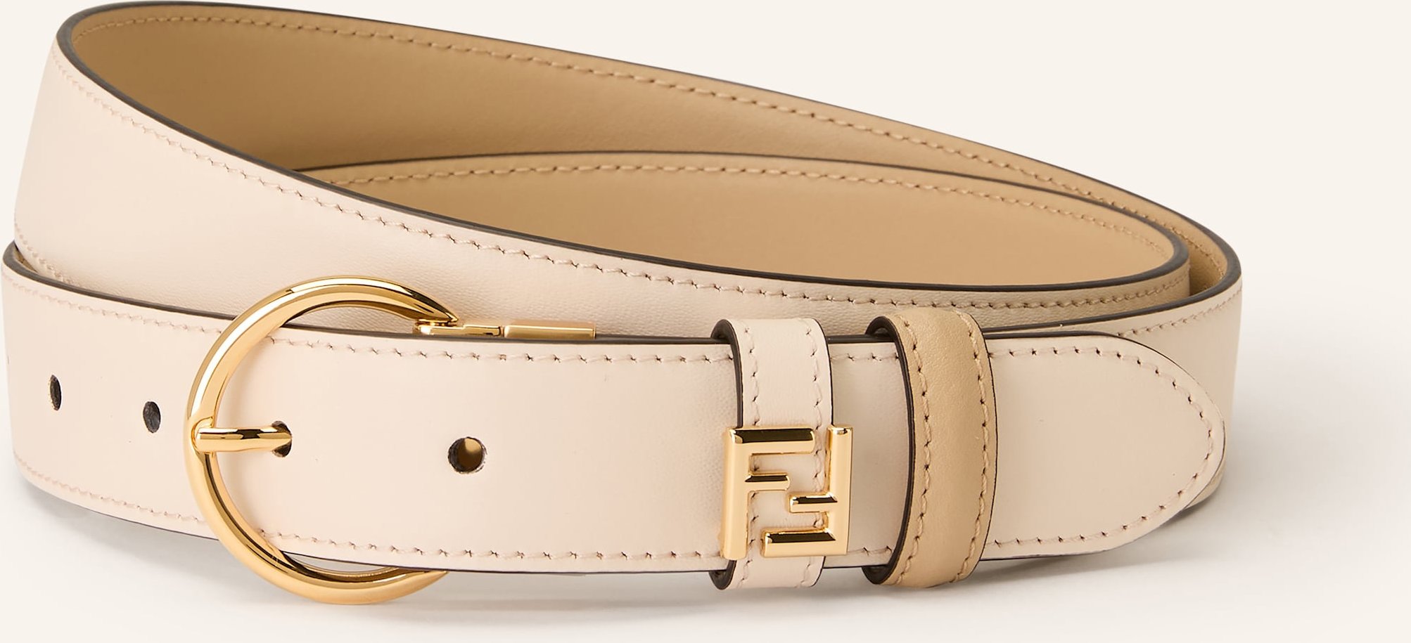 Thumbnail - Fendi Ledergürtel Zum Wenden beige
