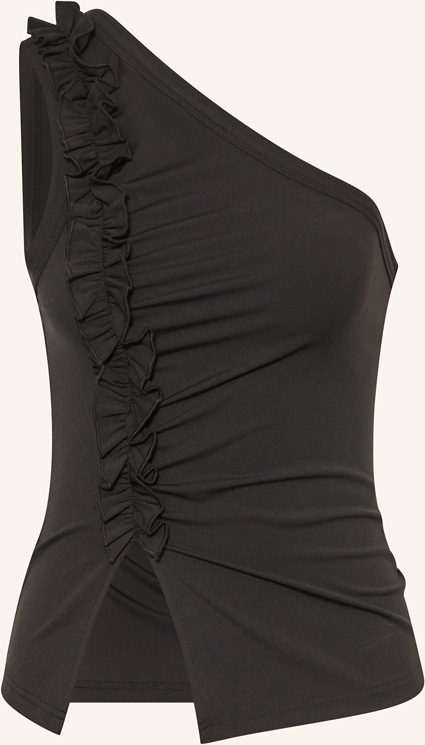 Thumbnail - Neo Noir One-Shoulder-Top Albana Mit Rüschen schwarz