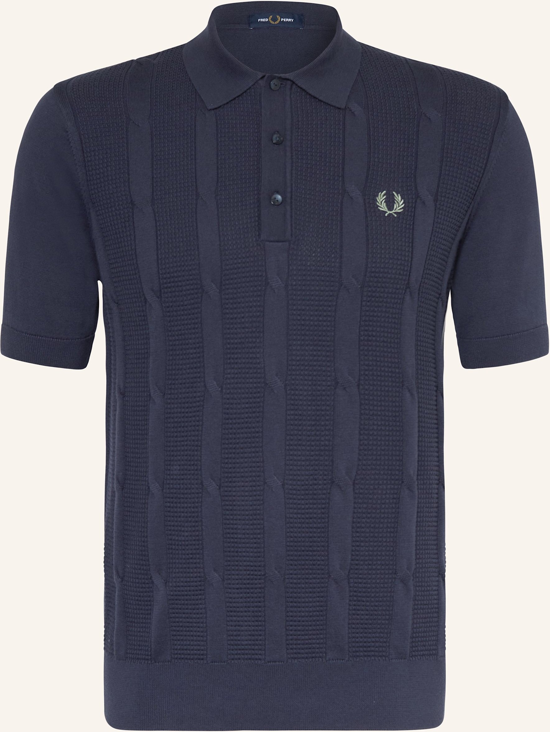 Fred Perry Strick-Poloshirt blau