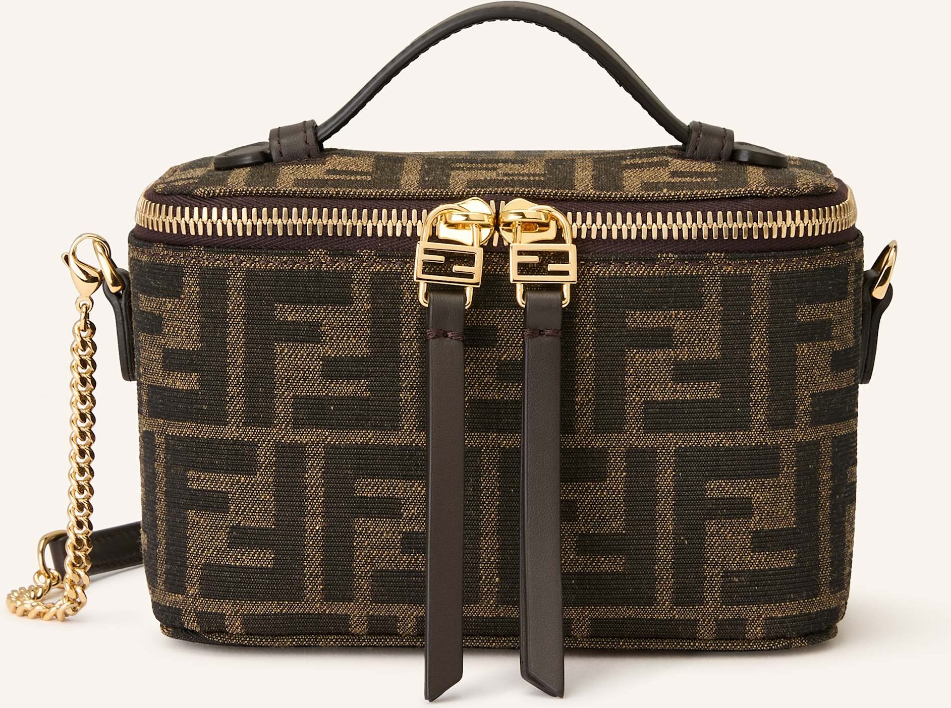 Fendi Jacquard-Gürteltasche Vanity braun