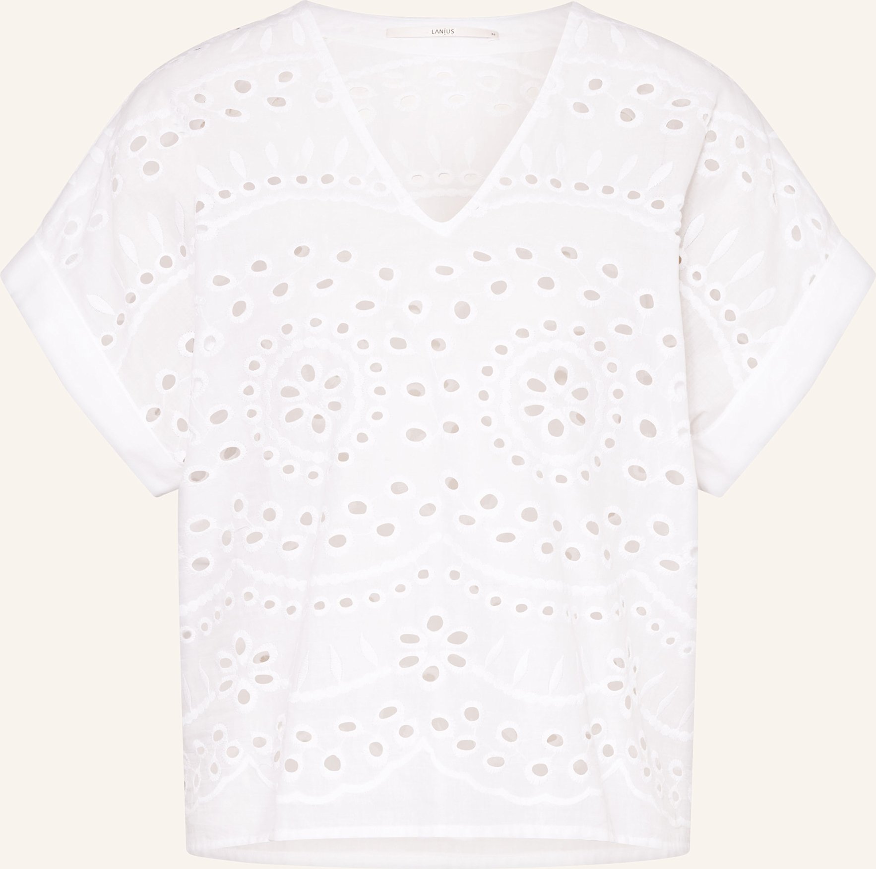 Thumbnail - Lanius Blusenshirt Aus Lochspitze weiss