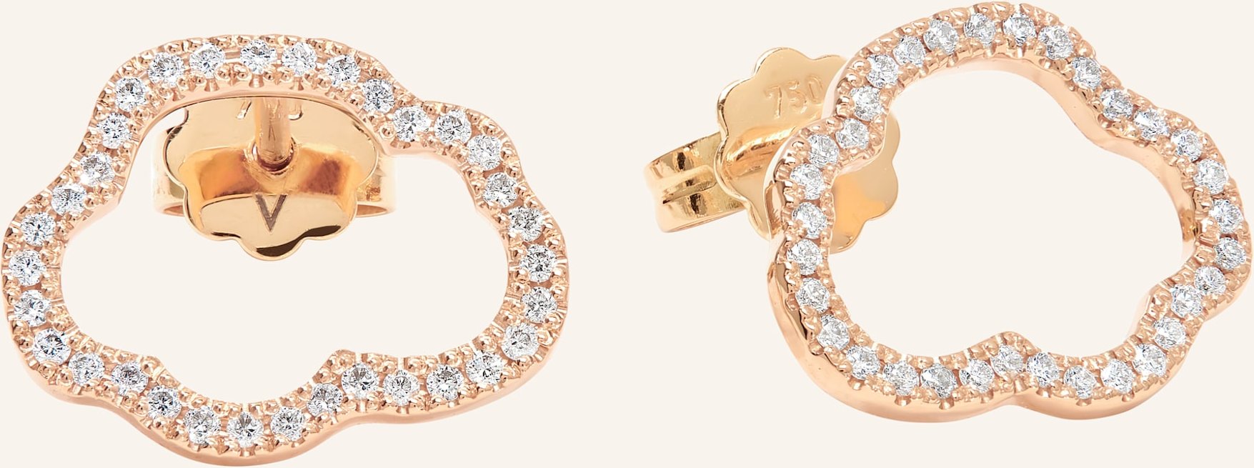 Vieri Ohrstecker Wolke Brillanten Pavé rosegold