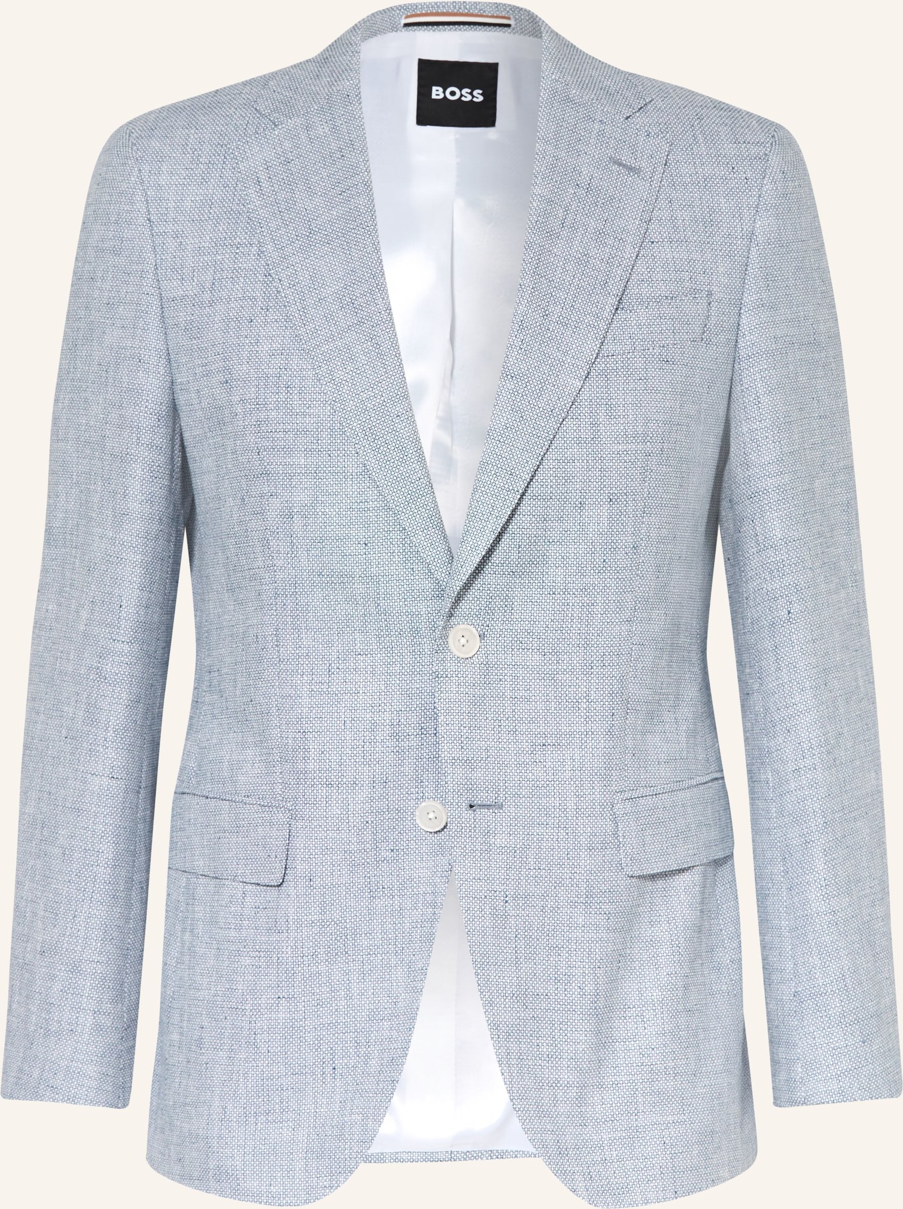 Boss Sakko Hutson Regular Fit Mit Leinen blau