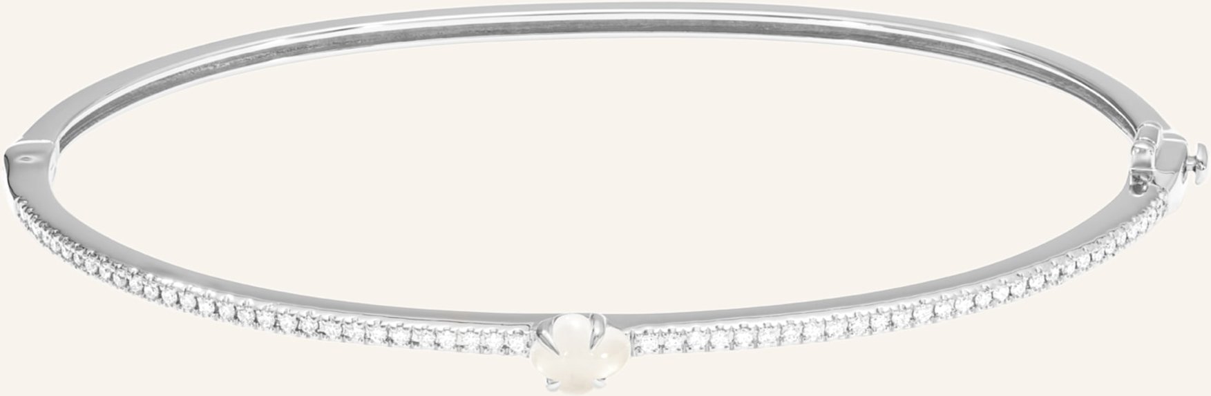 Vieri Armreif Wolke Milchquarz Brillant Pavé silber