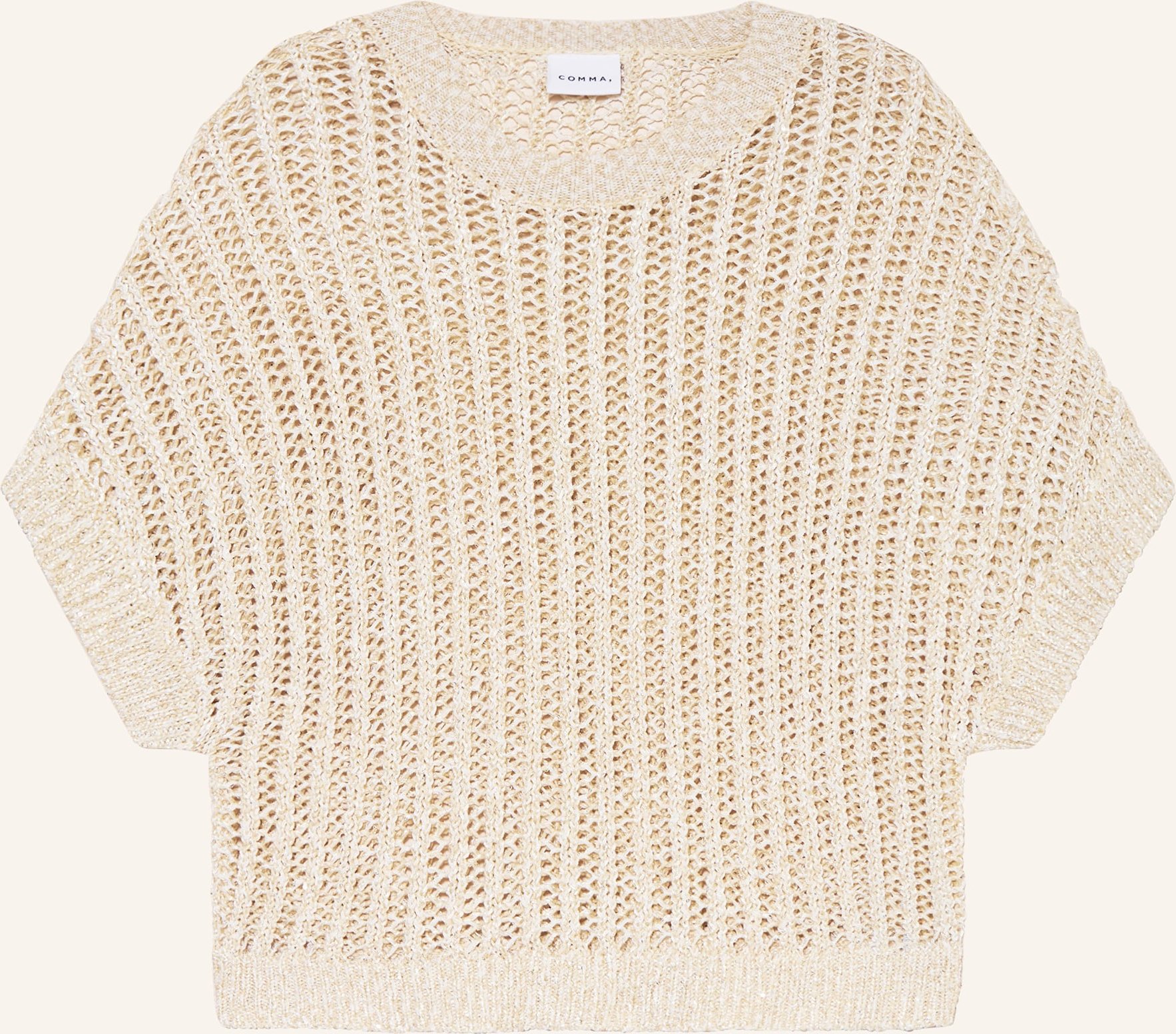 Comma Pullover Mit 3/4-Arm Und Pailletten beige