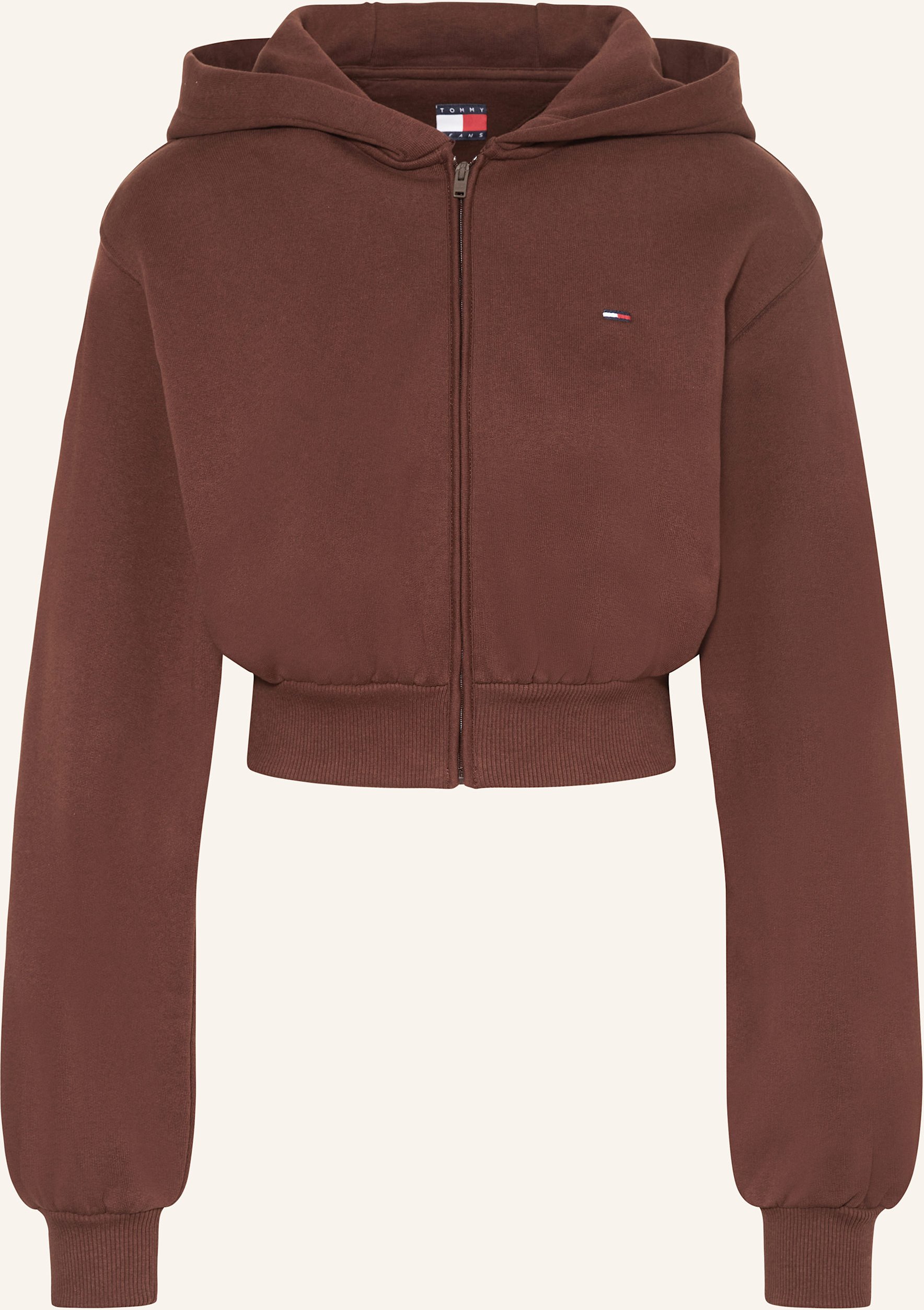 Tommy Jeans Cropped-Sweatjacke braun
