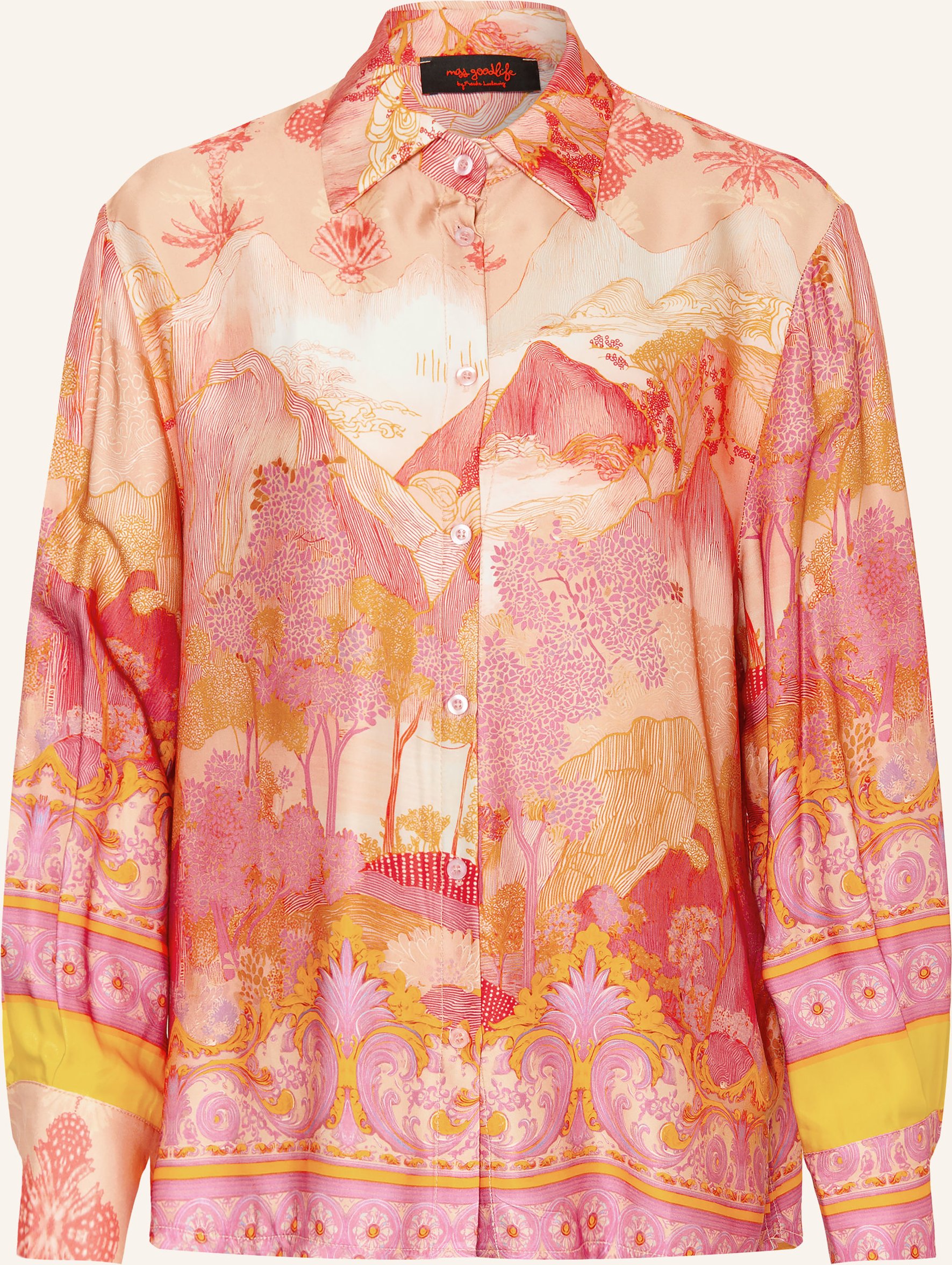 Miss Goodlife Hemdbluse Aus Satin beige