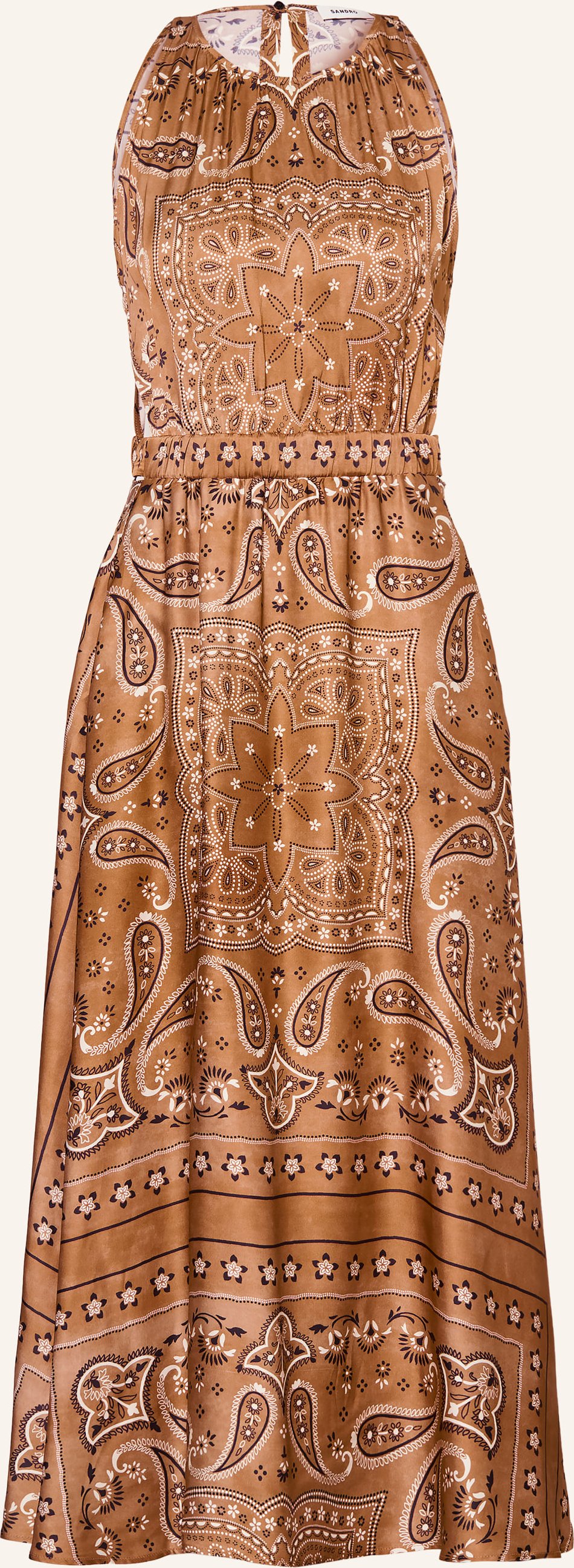 Sandro Satinkleid Mit Cut-Outs braun