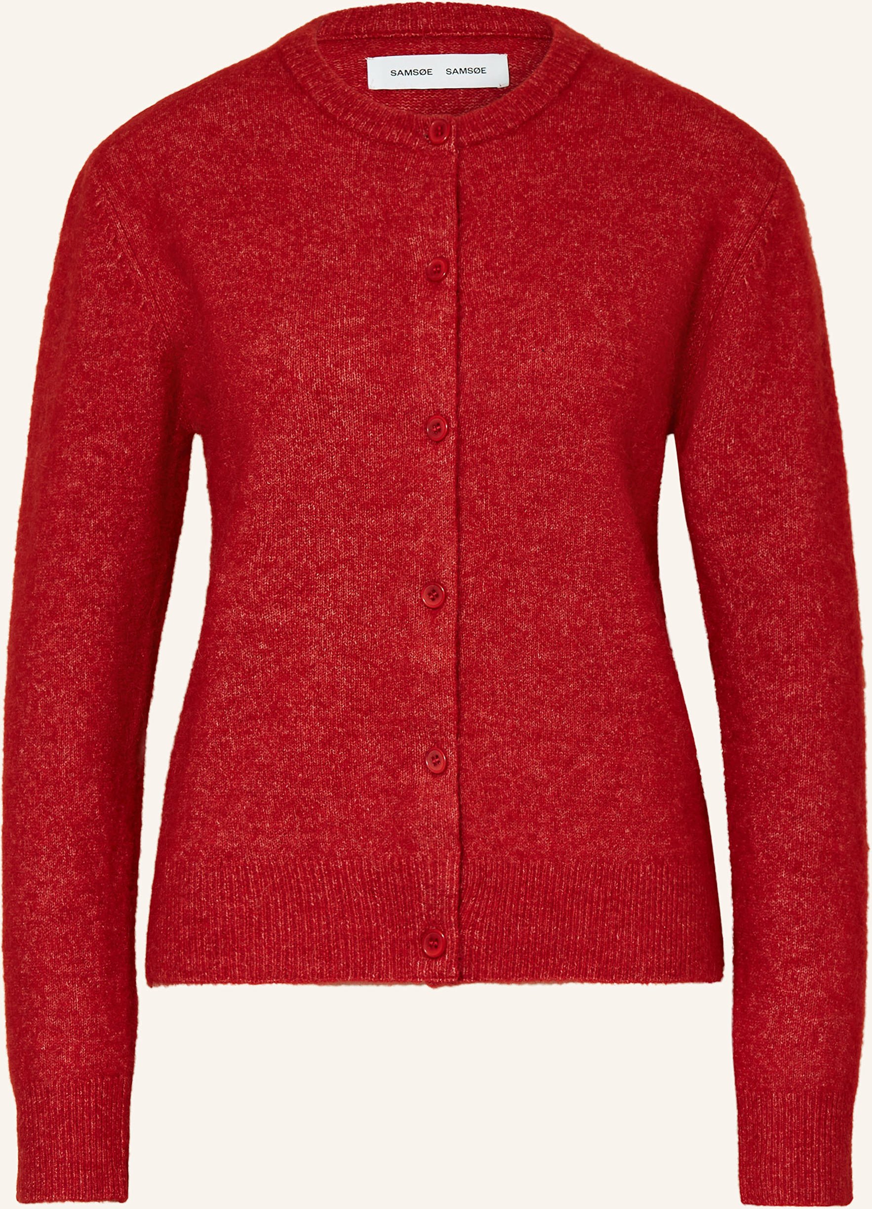 Samsøe Samsøe Strickjacke Nor Mit Alpaka rot