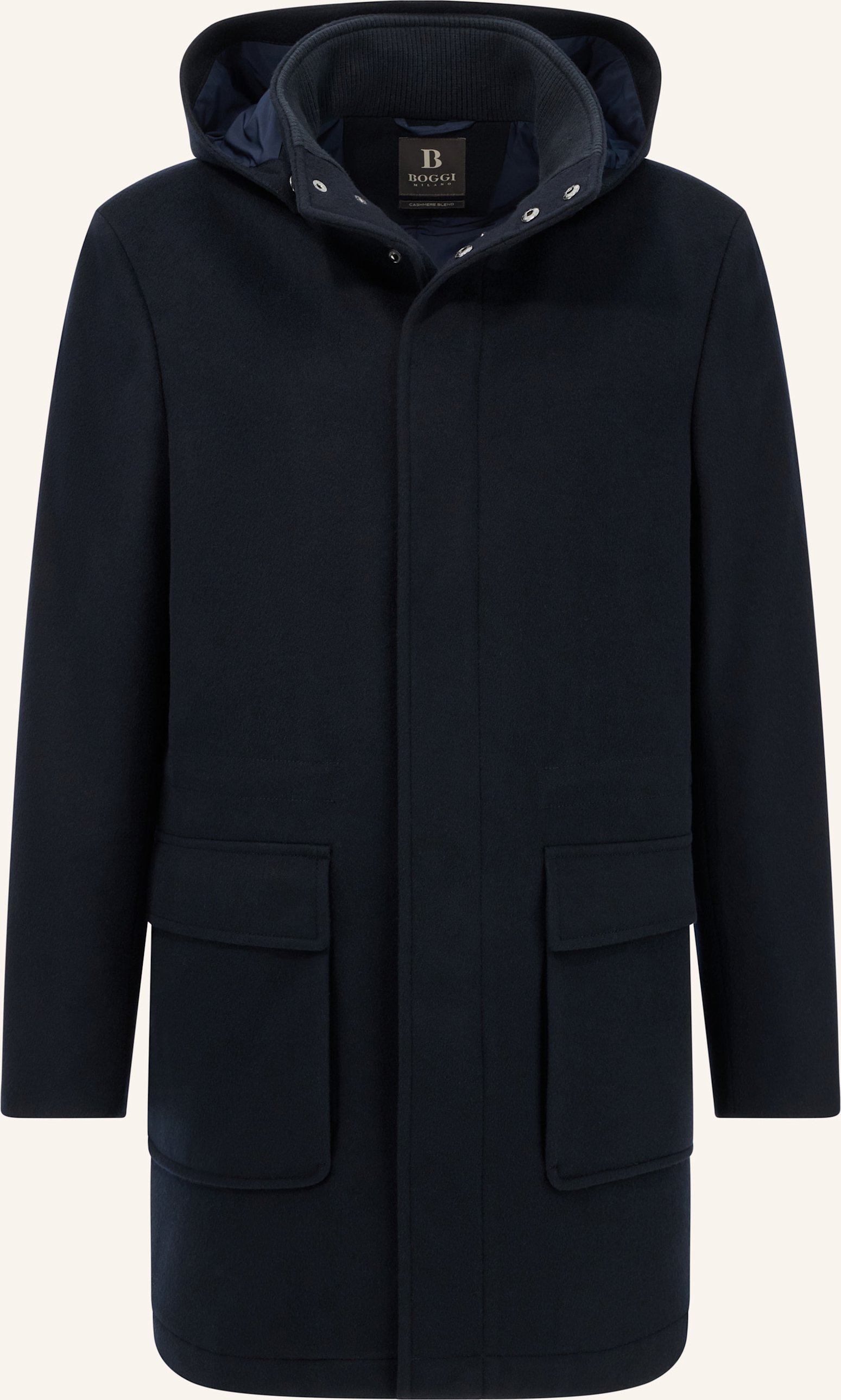 Boggi Milano Wool And Cashmere Padded Parka blau